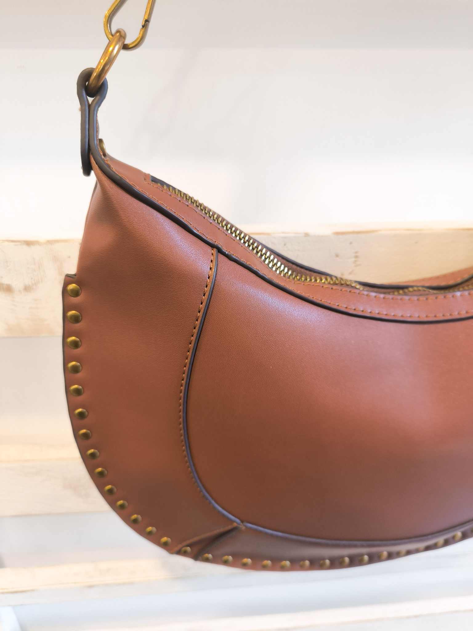 BORSA MEDIA BORCHIE - cuoio