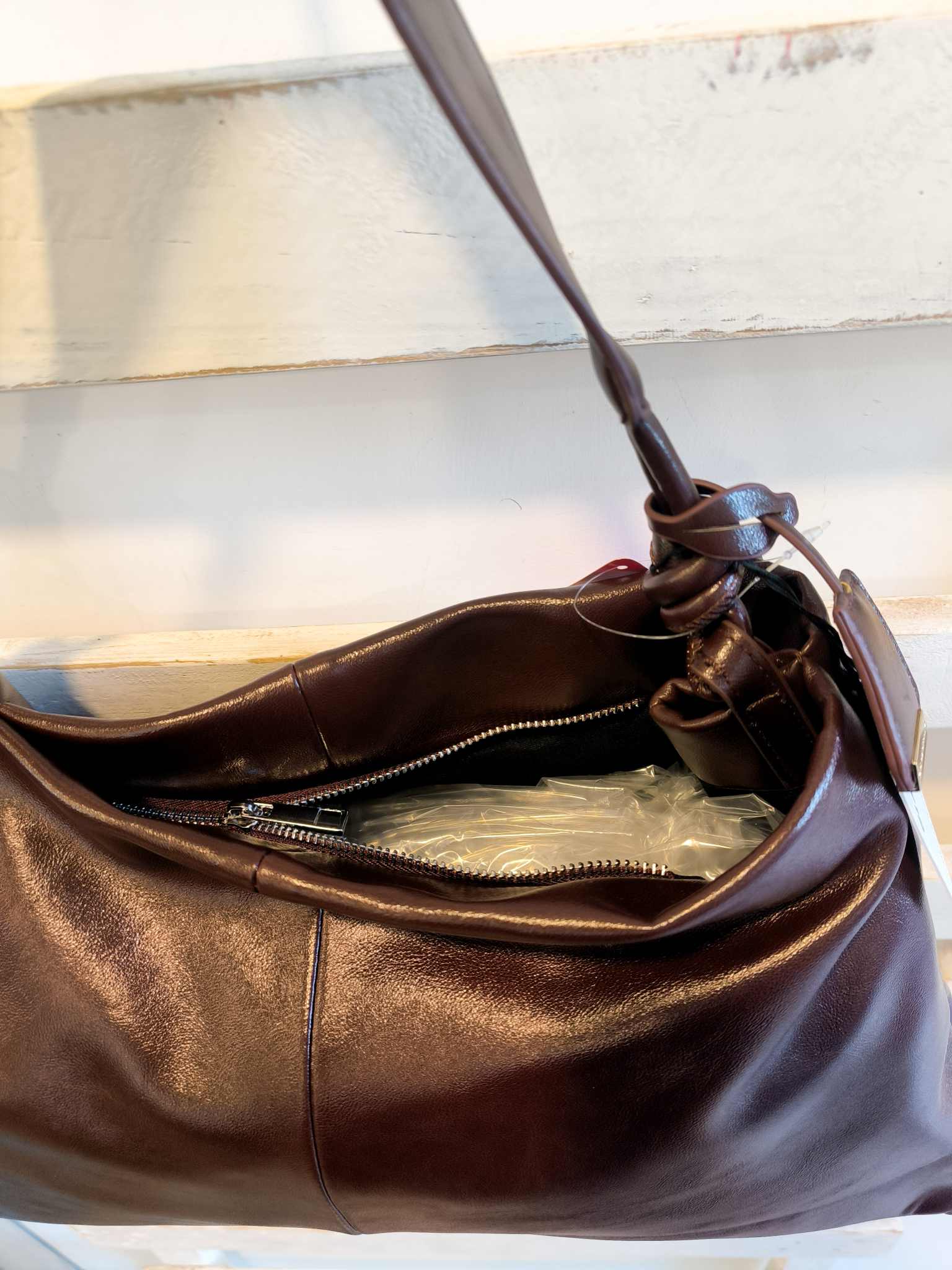 BORSA MEDIA LUCIDA - Burgundy