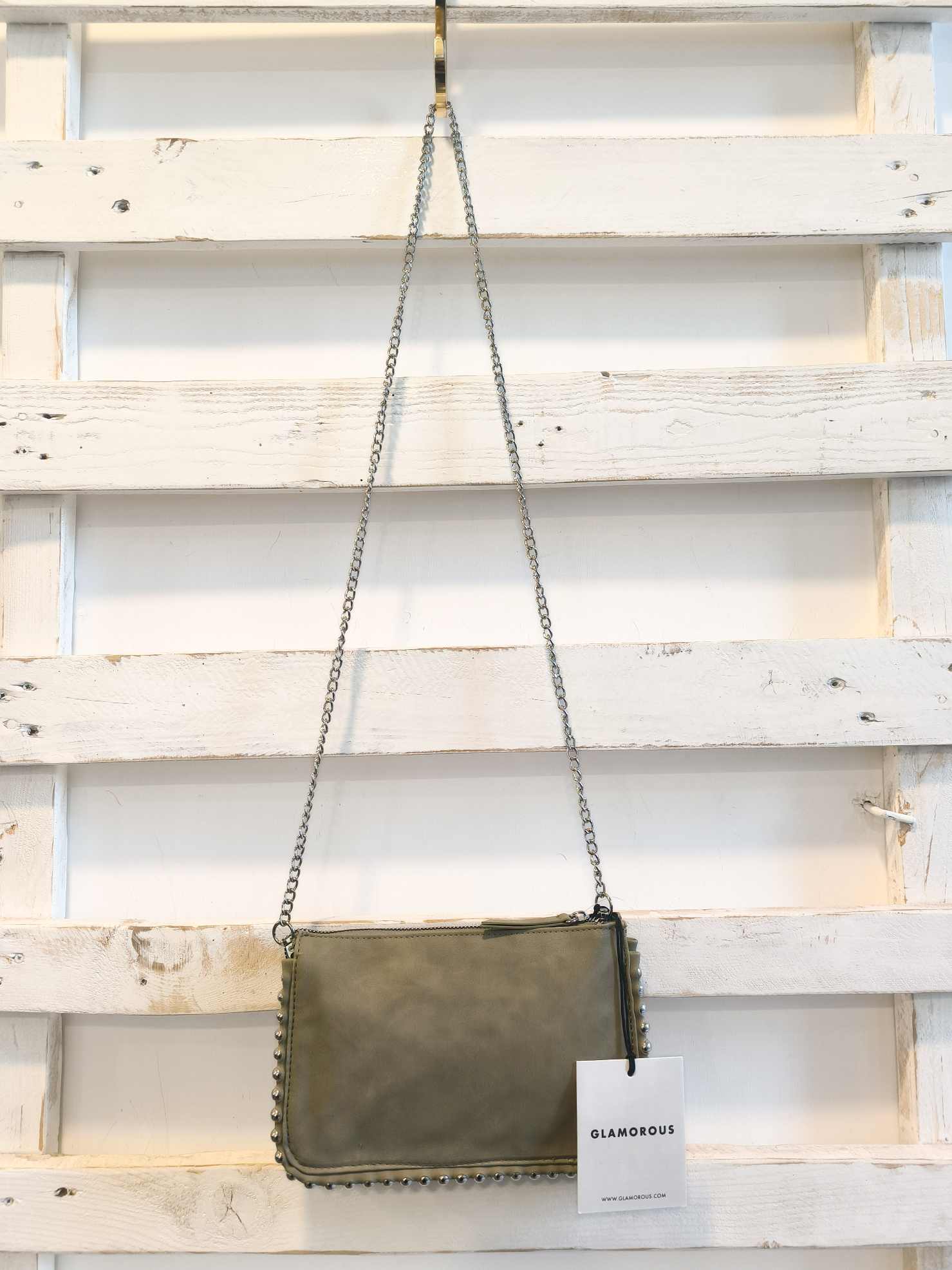 borsa borchie - kaki