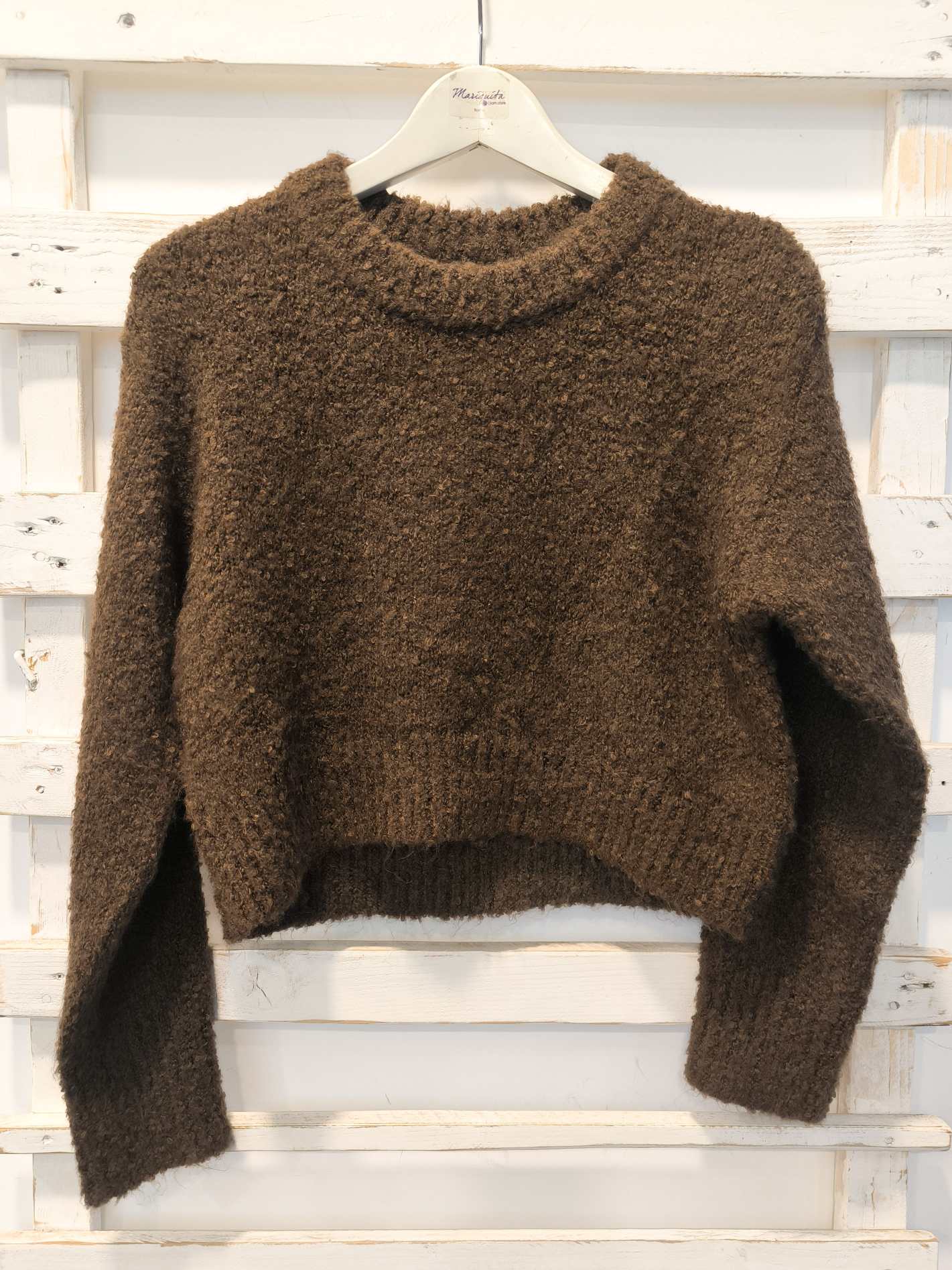 MAGLIA CROP - Marrone