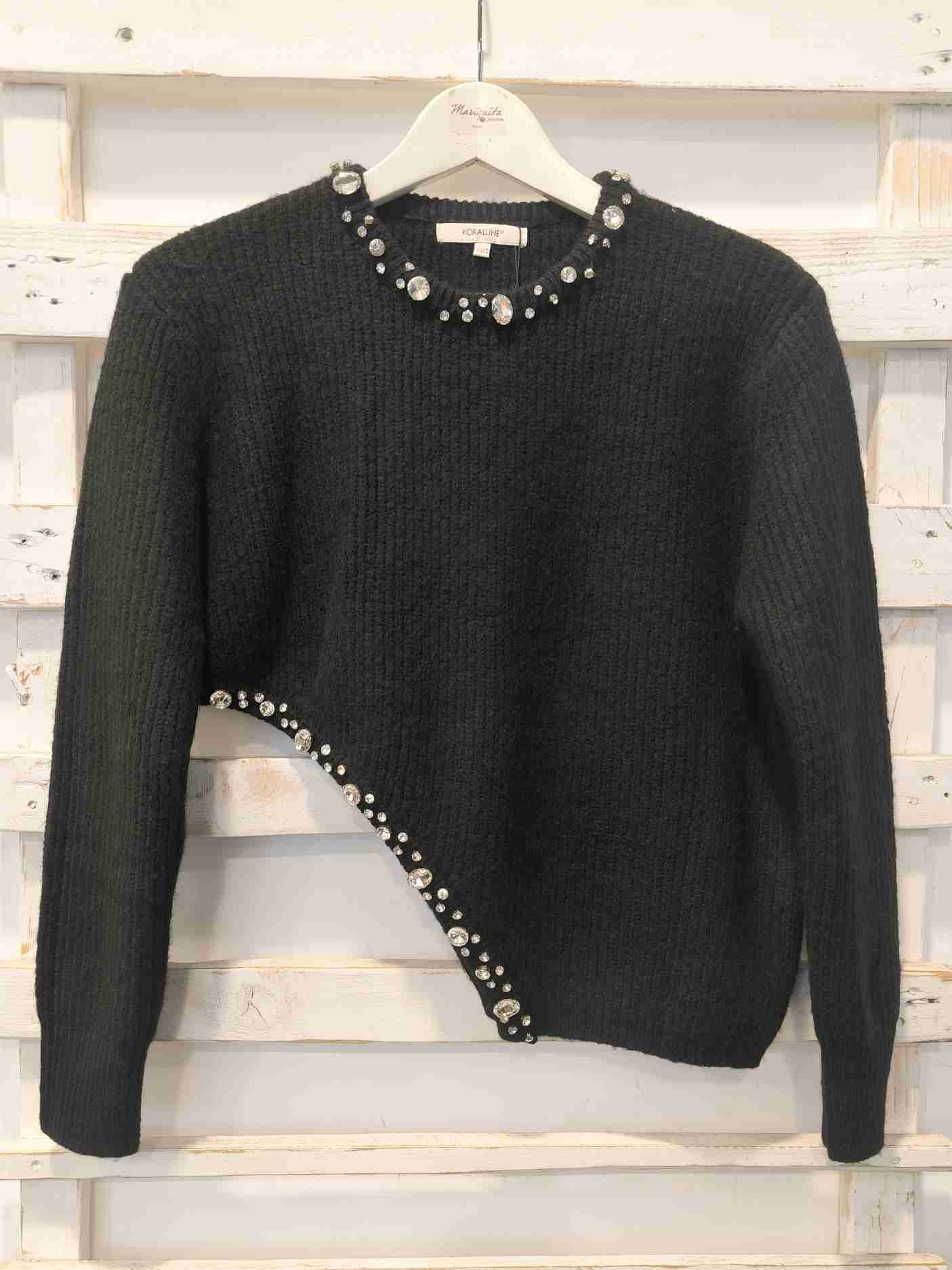 MAGLIA ASIMMETRICA - nero