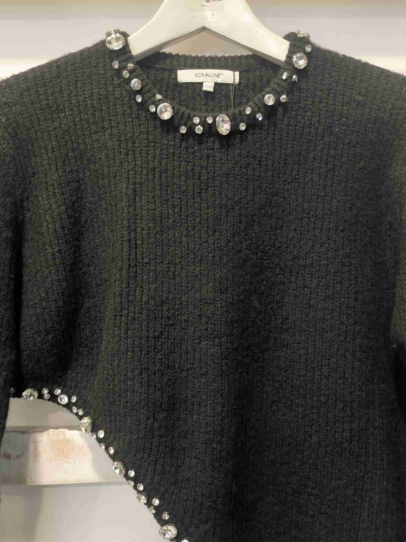 MAGLIA ASIMMETRICA - nero