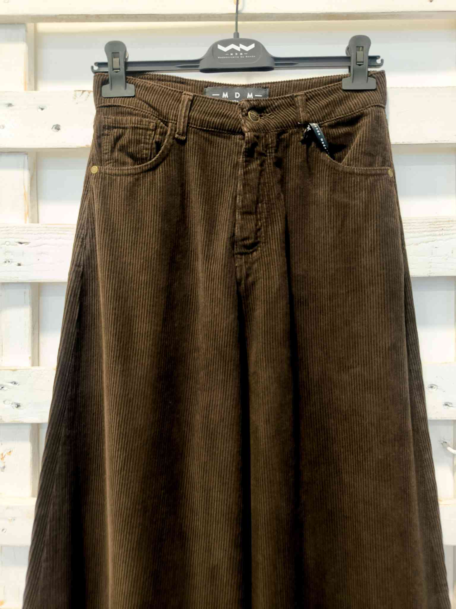 PANTALONE PALAZZO VELLUTO - moro