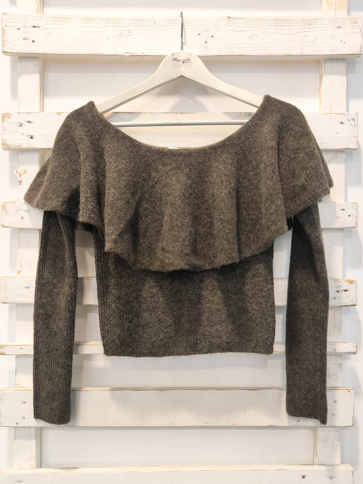 MAGLIA SPALLA SCESA - Marrone