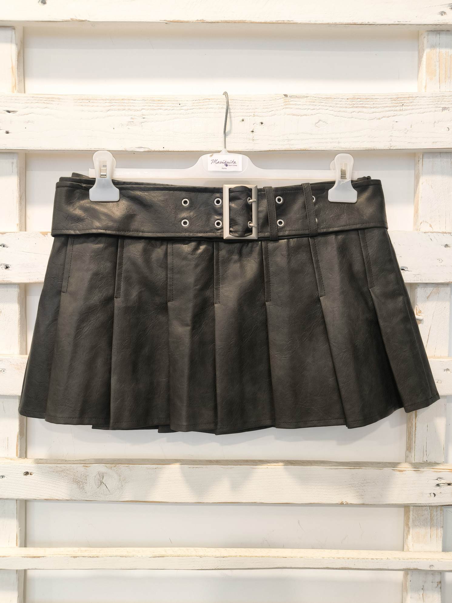 MINIGONNA ECO-PELLE - moro