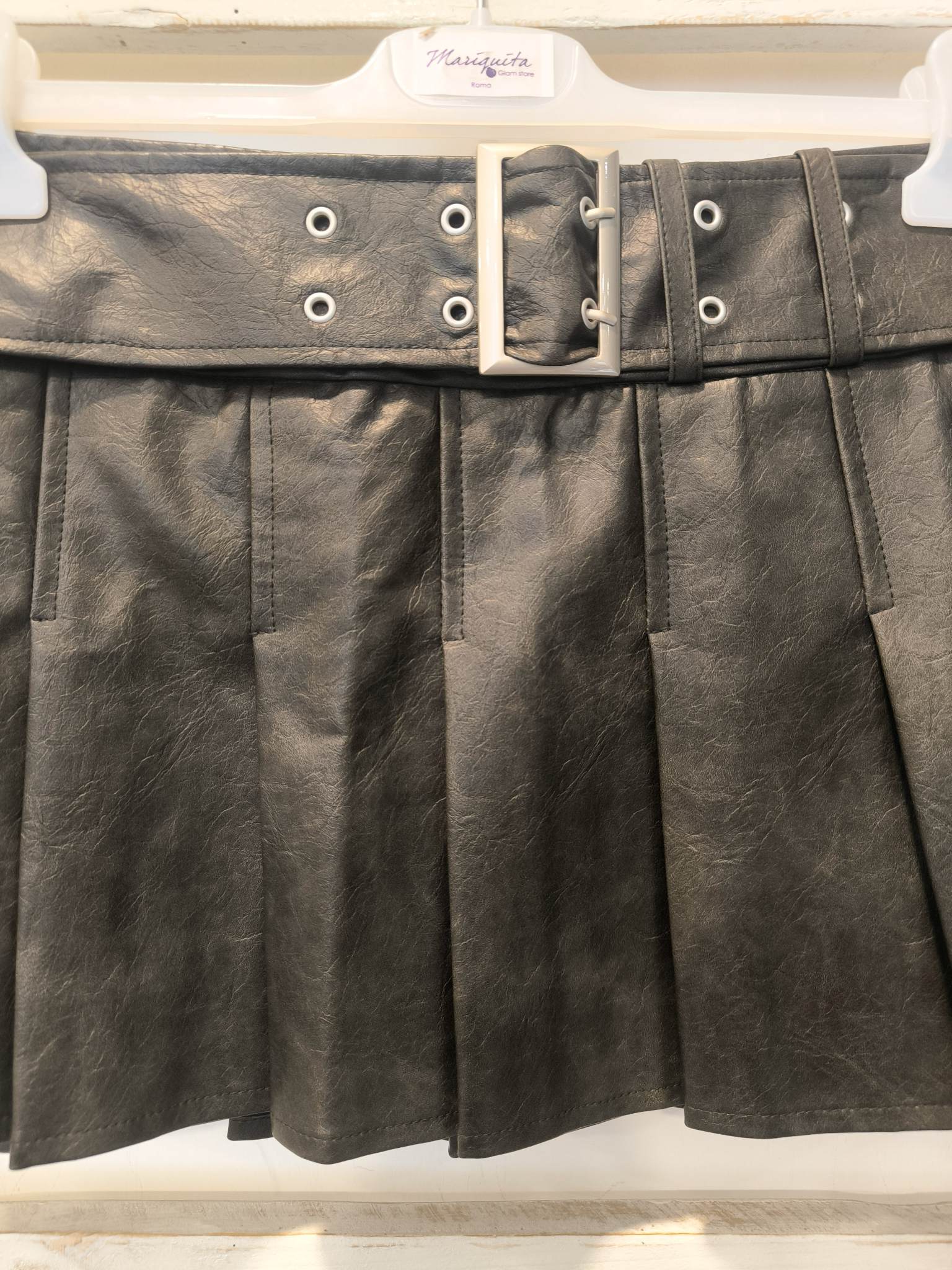 MINIGONNA ECO-PELLE - moro