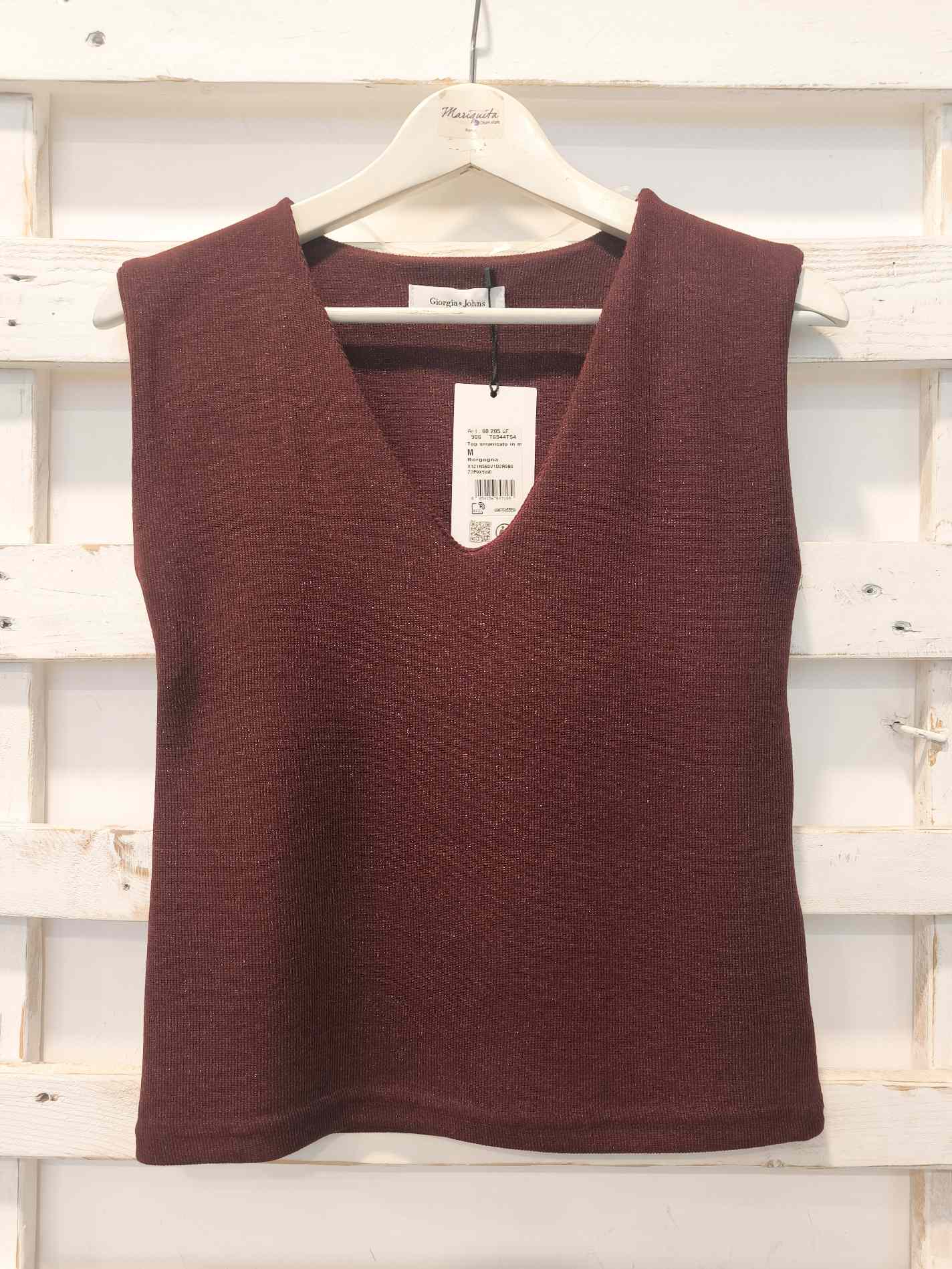 TOP SMANICATO - BORGOGNA