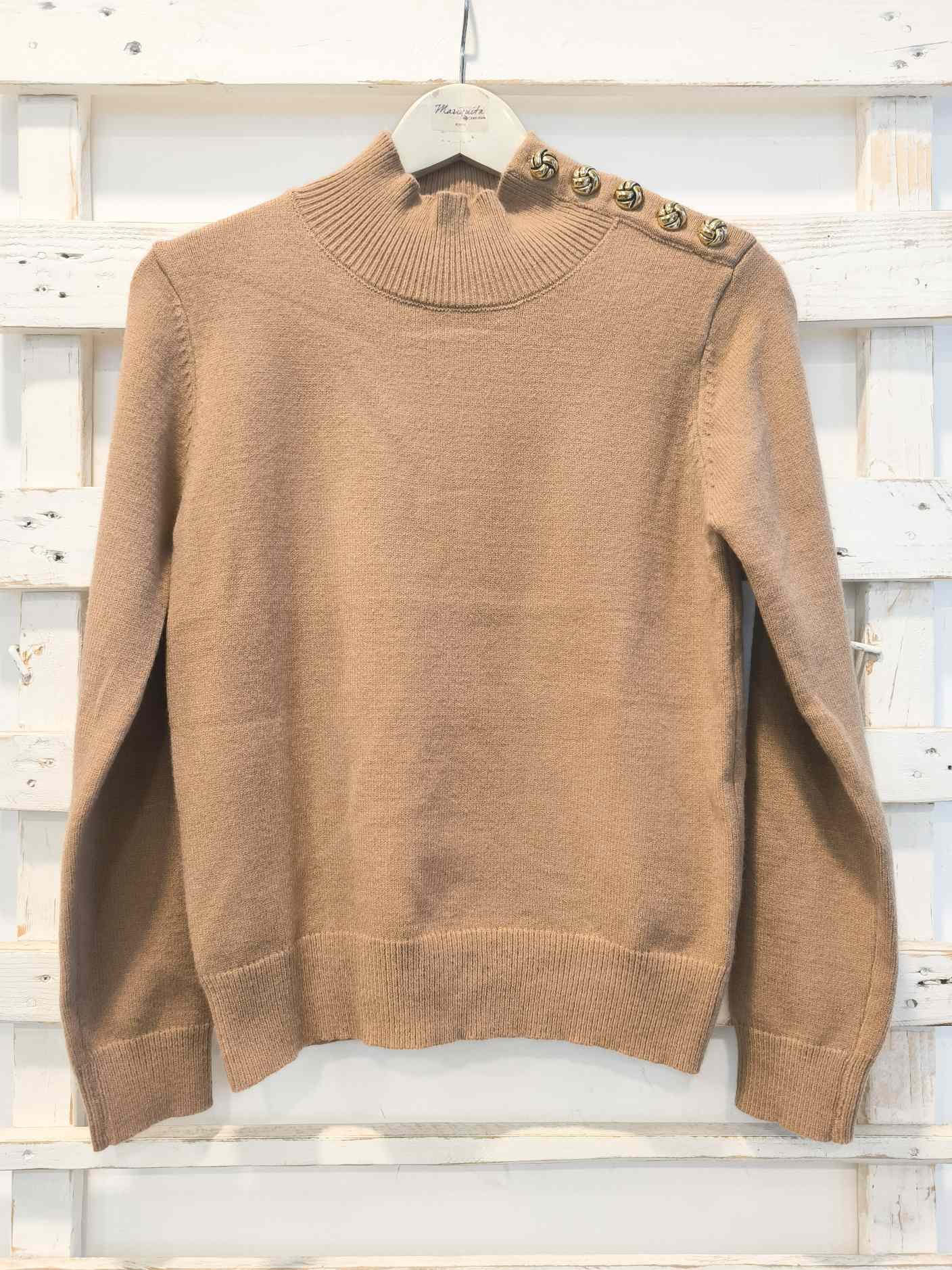 LUPETTO CON BOTTONI - sabbia