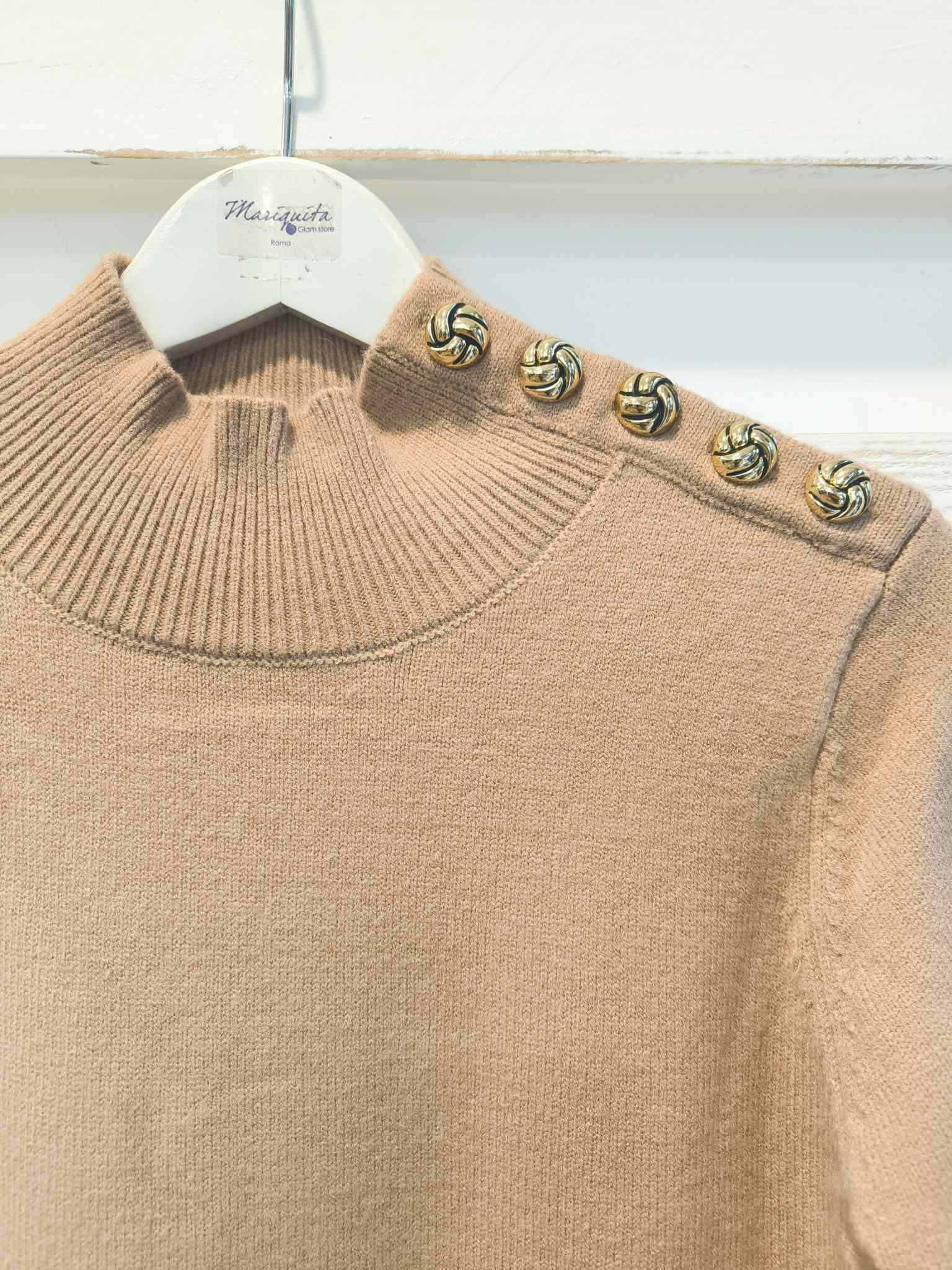 LUPETTO CON BOTTONI - sabbia