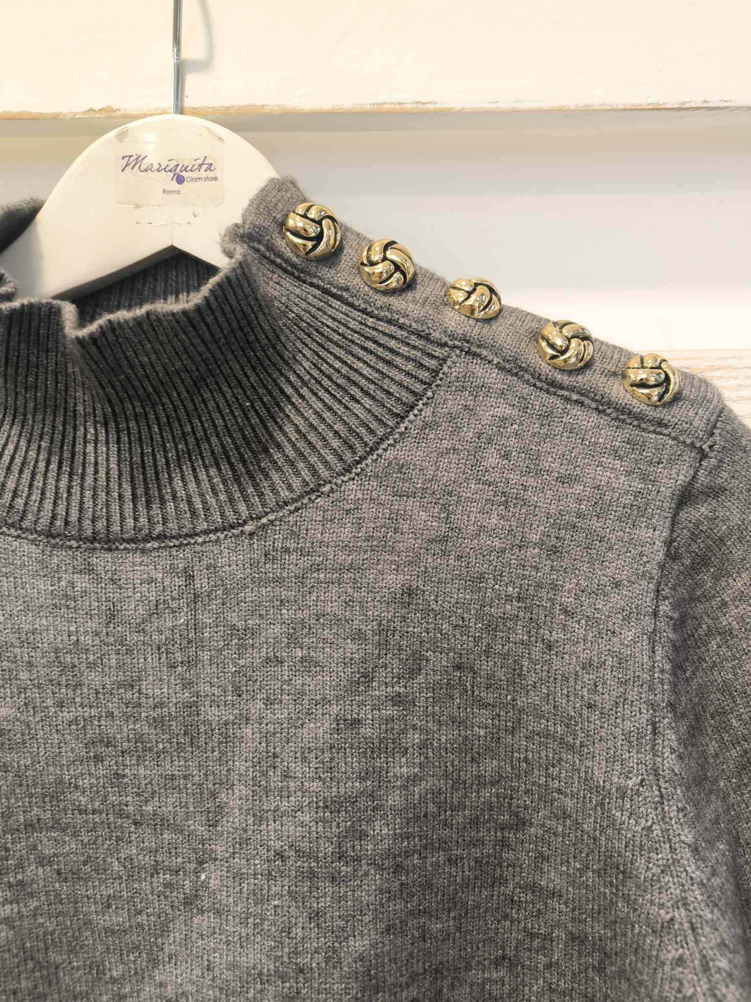 LUPETTO CON BOTTONI - Grigio