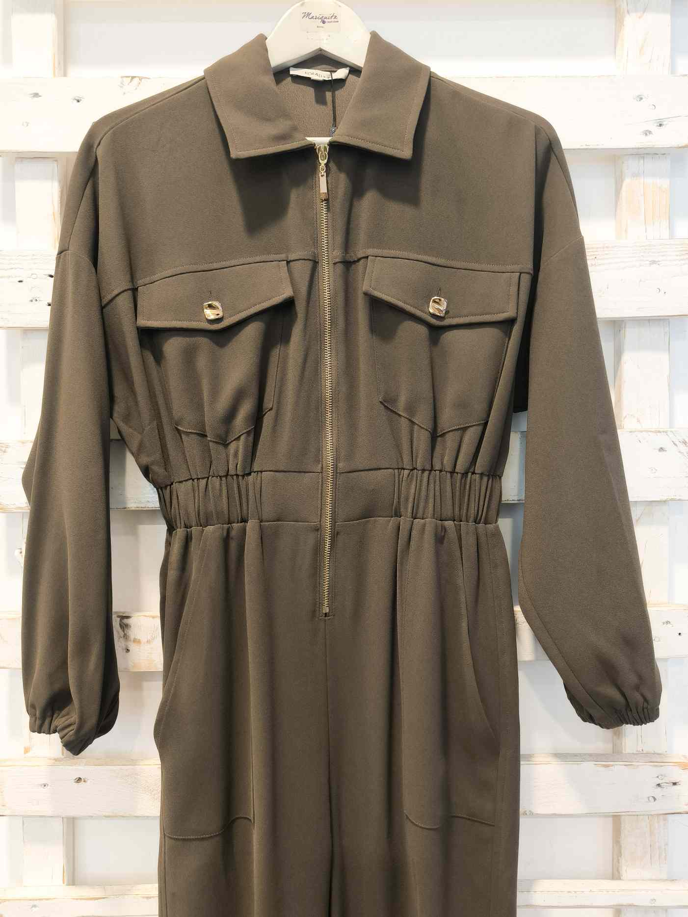 TUTA CON TASCHE - Fango