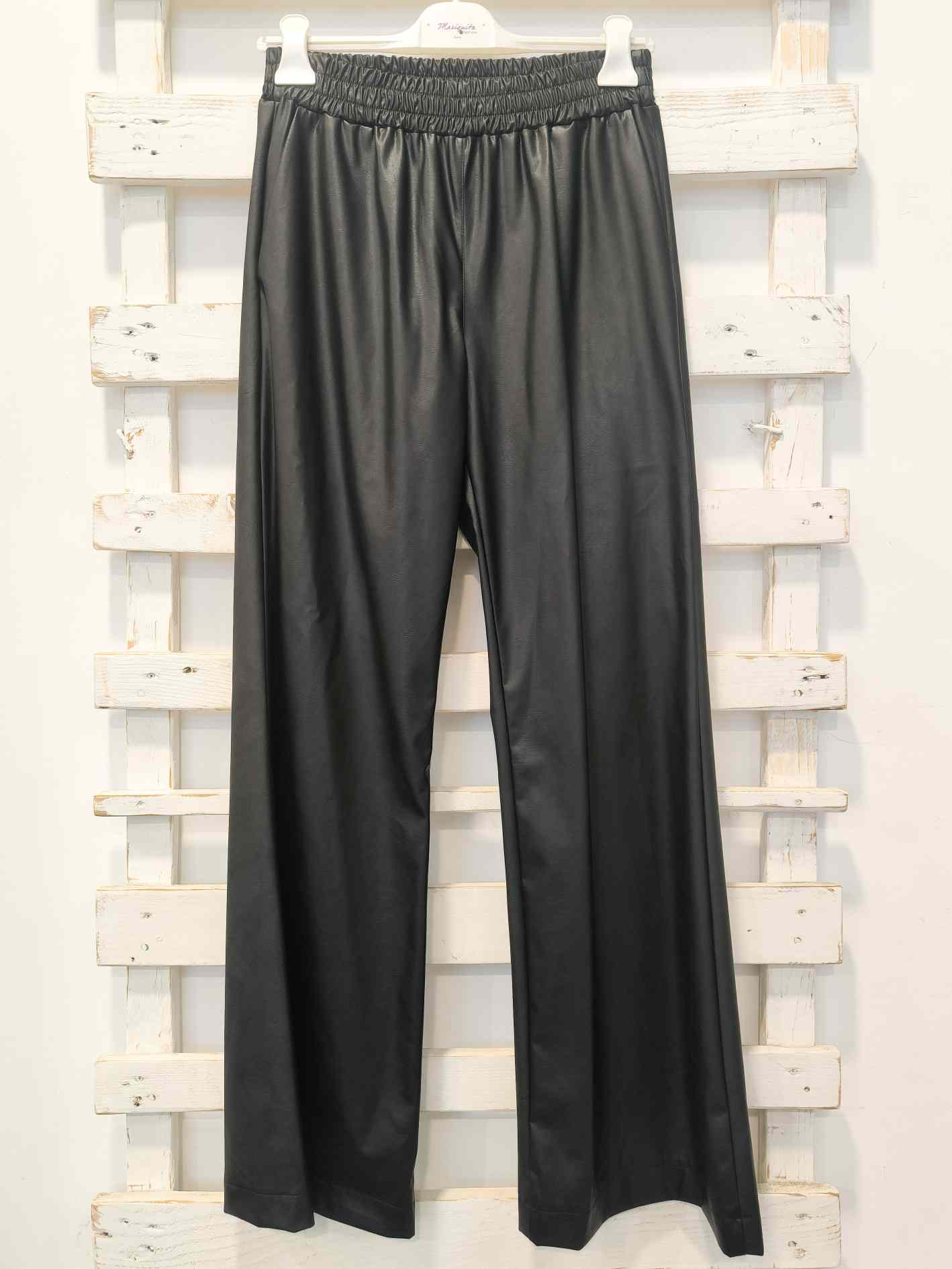 PANTALONE ECOPELLE - nero