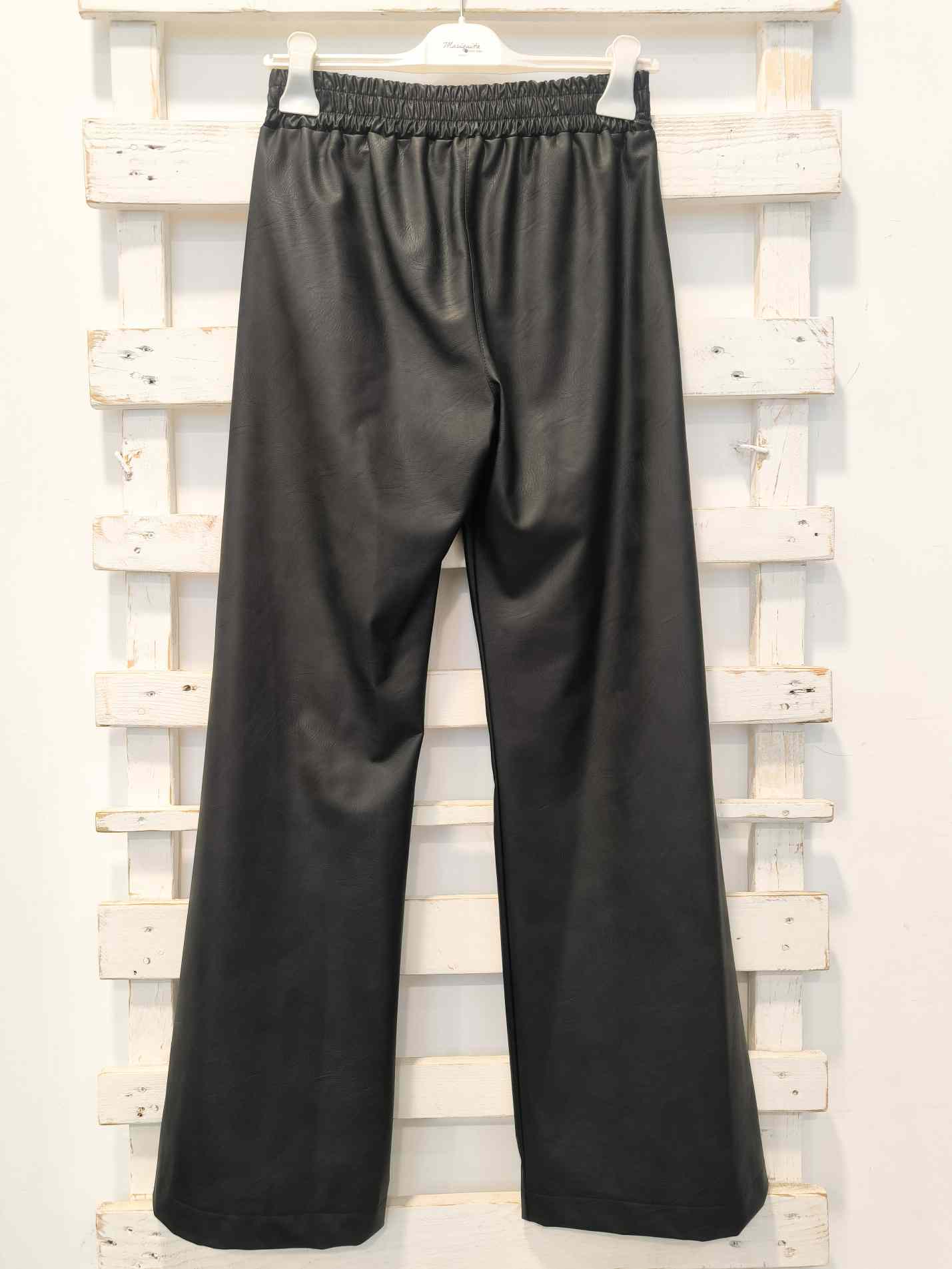 PANTALONE ECOPELLE - nero