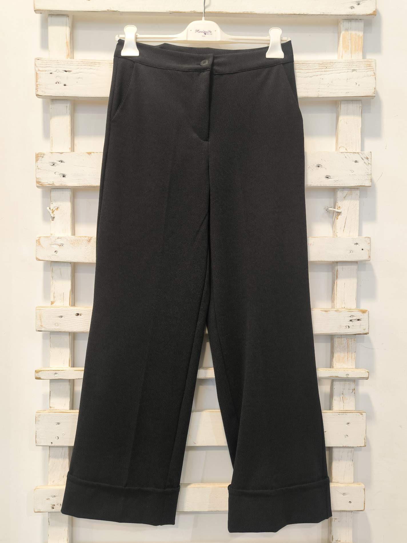PANTALONE PIEGONE - nero