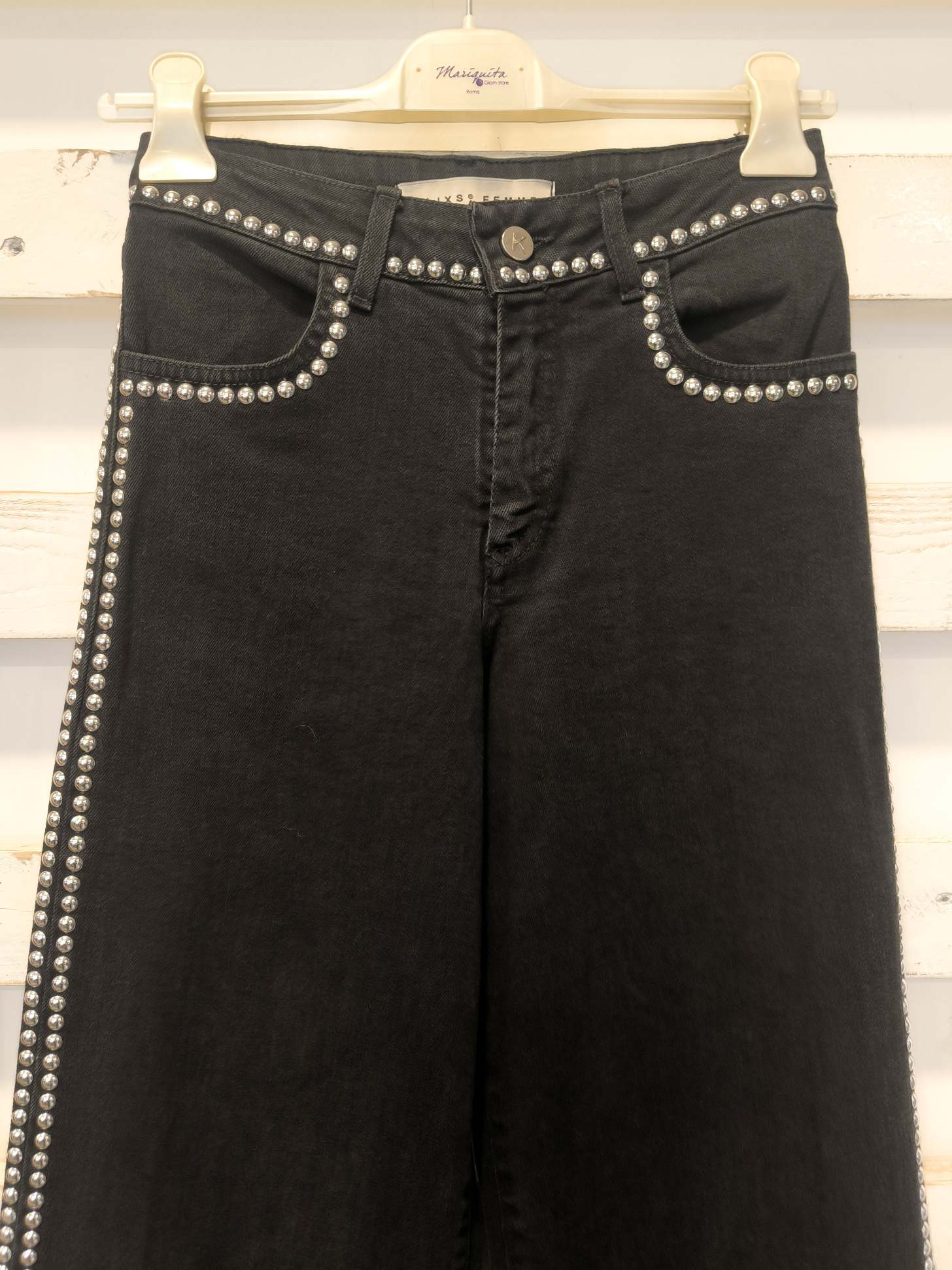 JEANS BORCHIE - nero