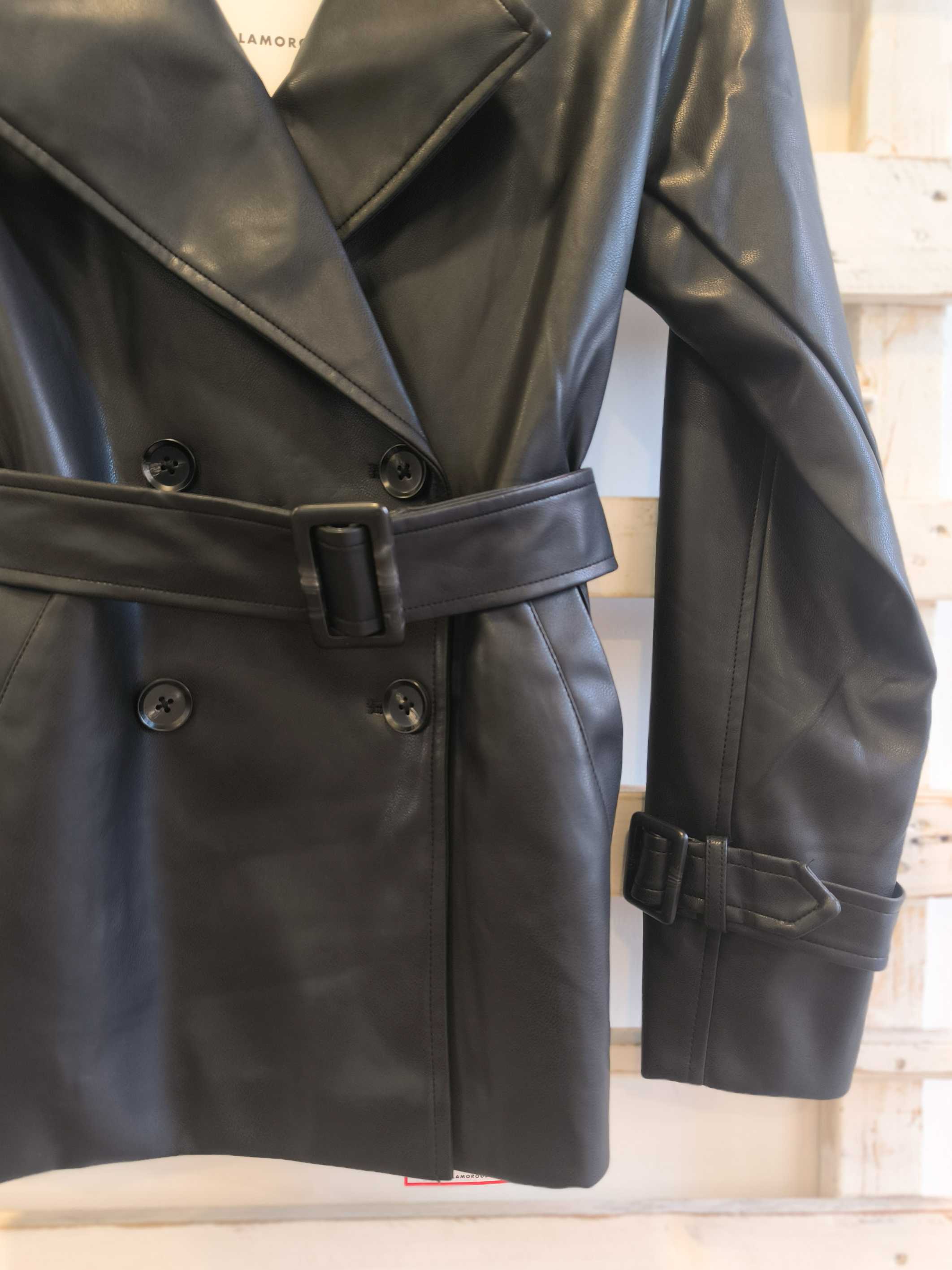 TRENCH ECO-PELLE - BLACK