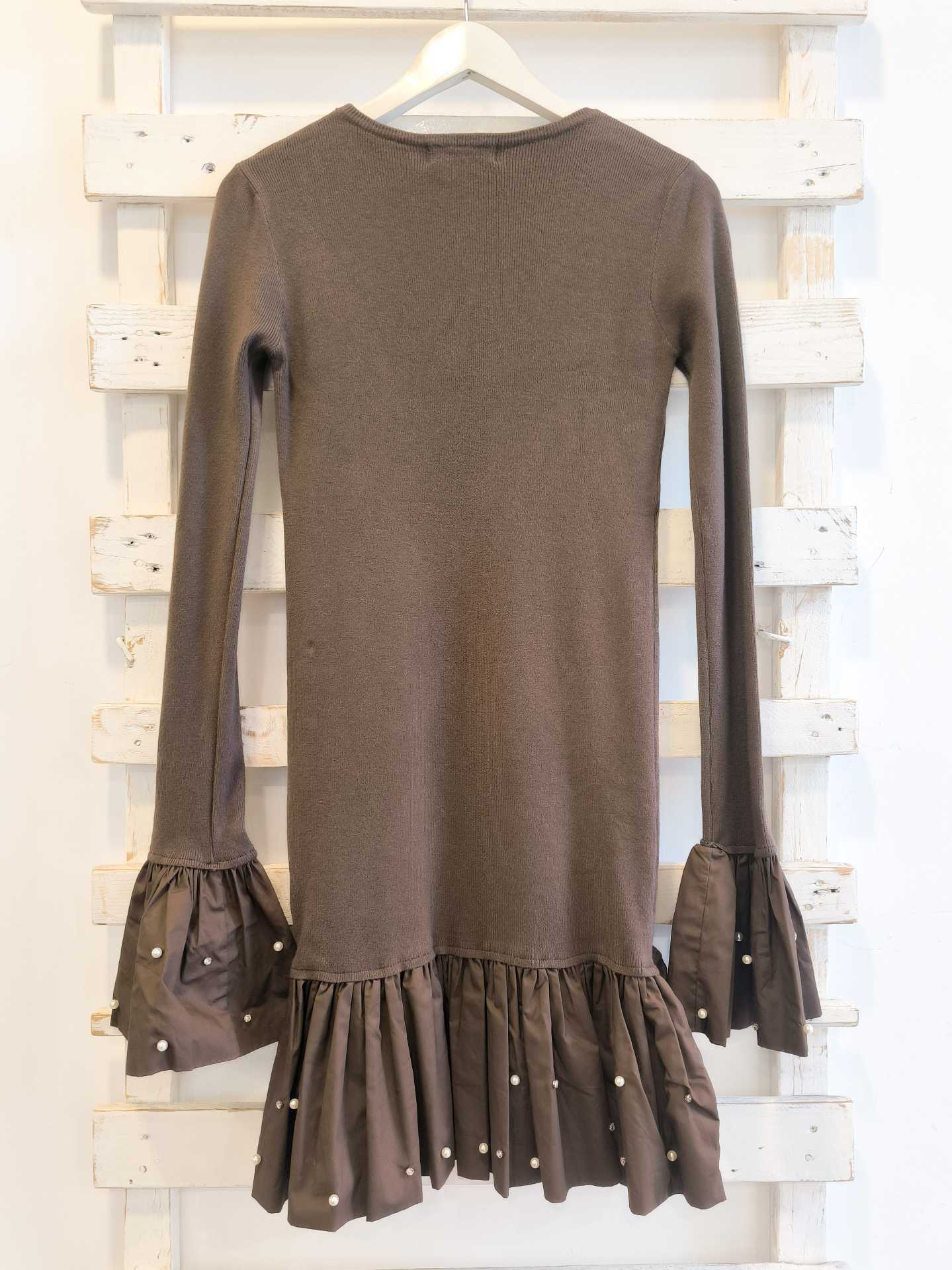 abito maglia perle - moro