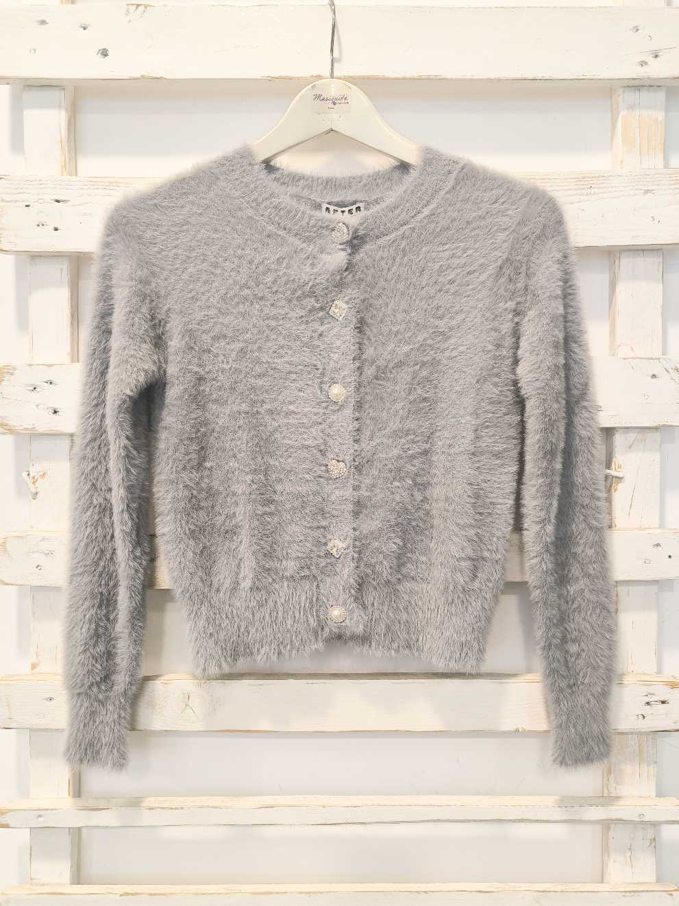 CARDIGAN peluche - Grigio