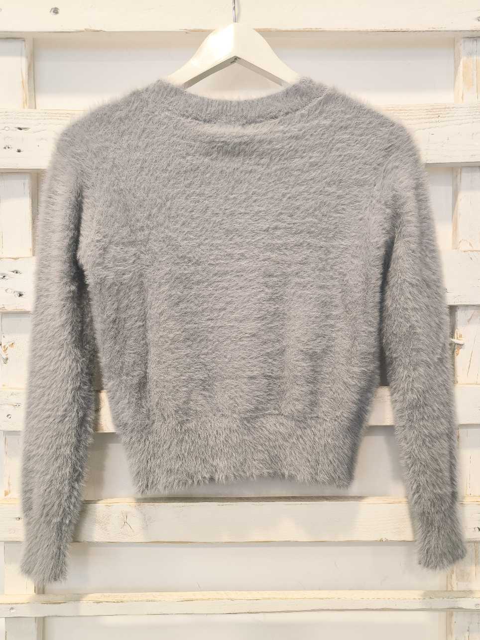 CARDIGAN peluche - Grigio
