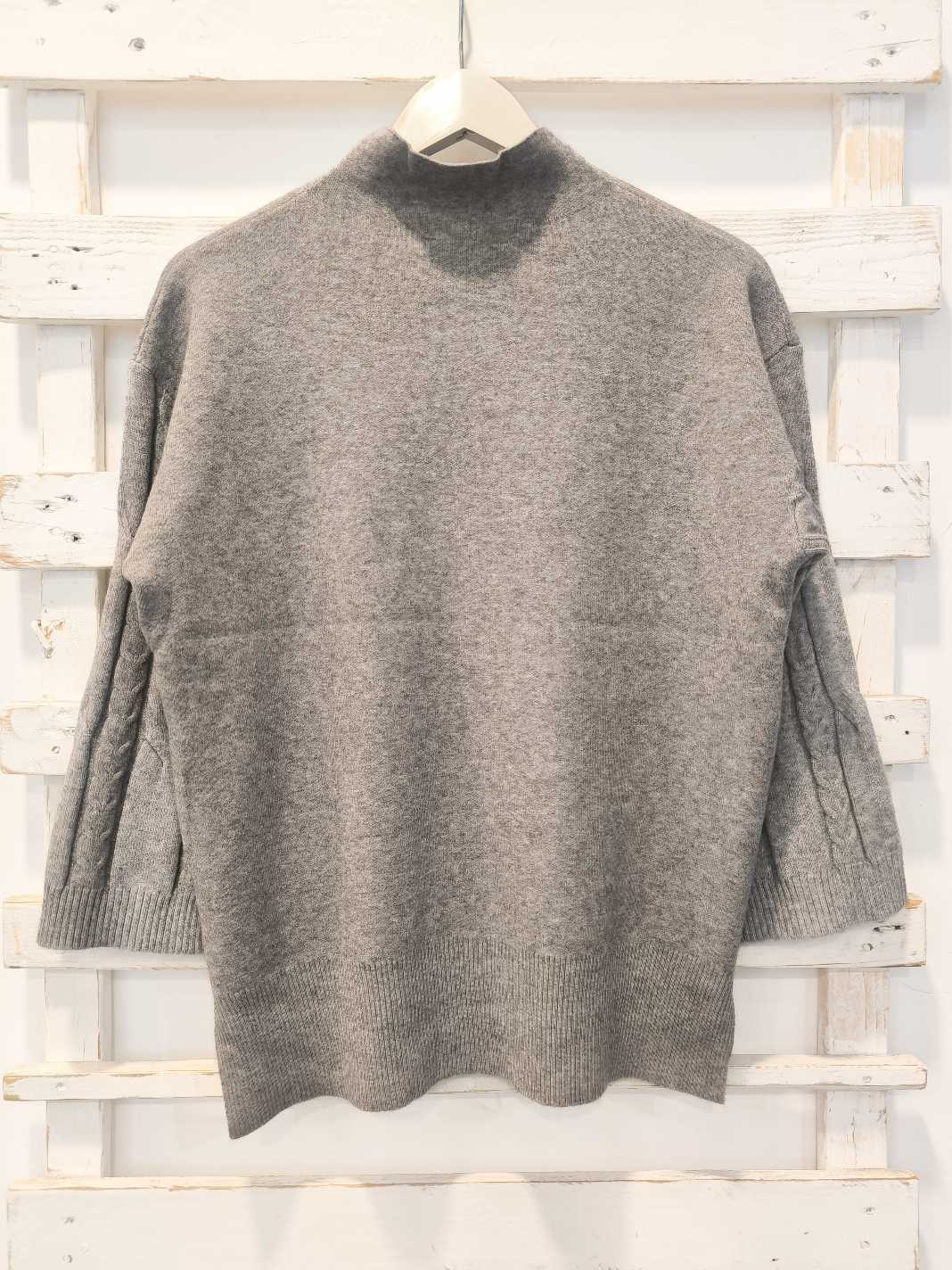 PULLOVER COLLO MORBIDO - Grigio