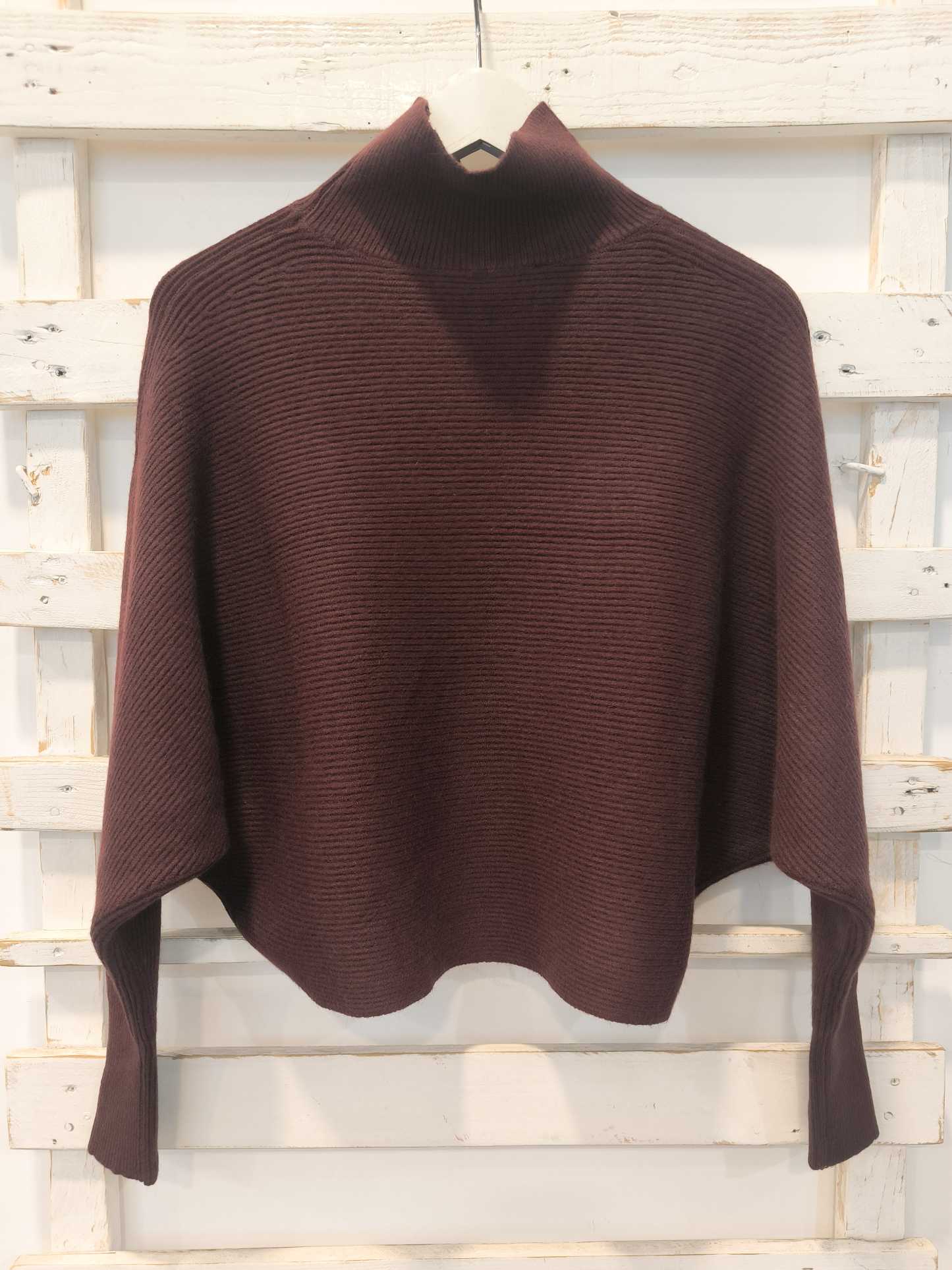 PULLOVER COLLO ALTO - BORGOGNA
