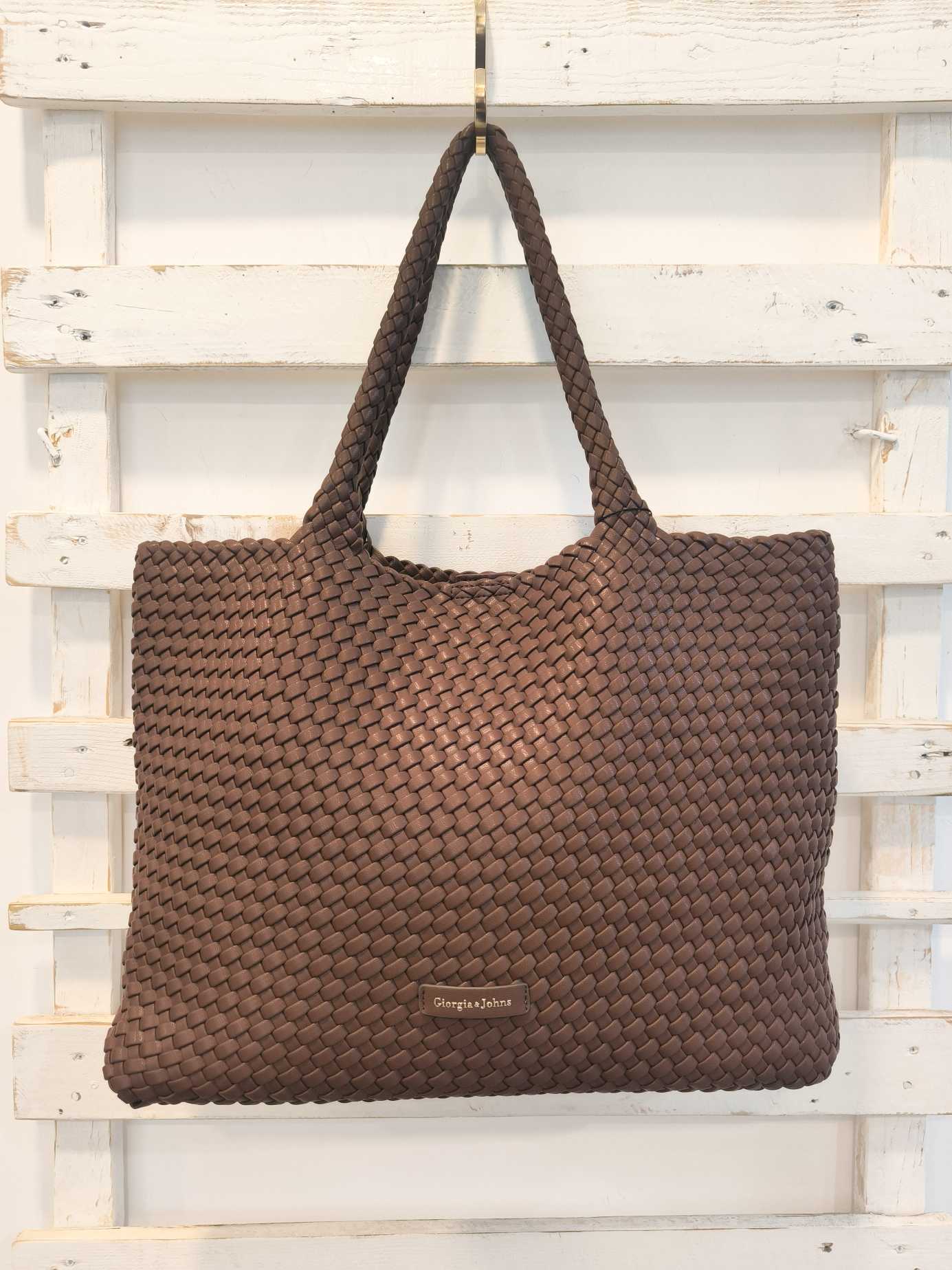 SHOPPING BAG INTRECCIATA - Testa di Moro