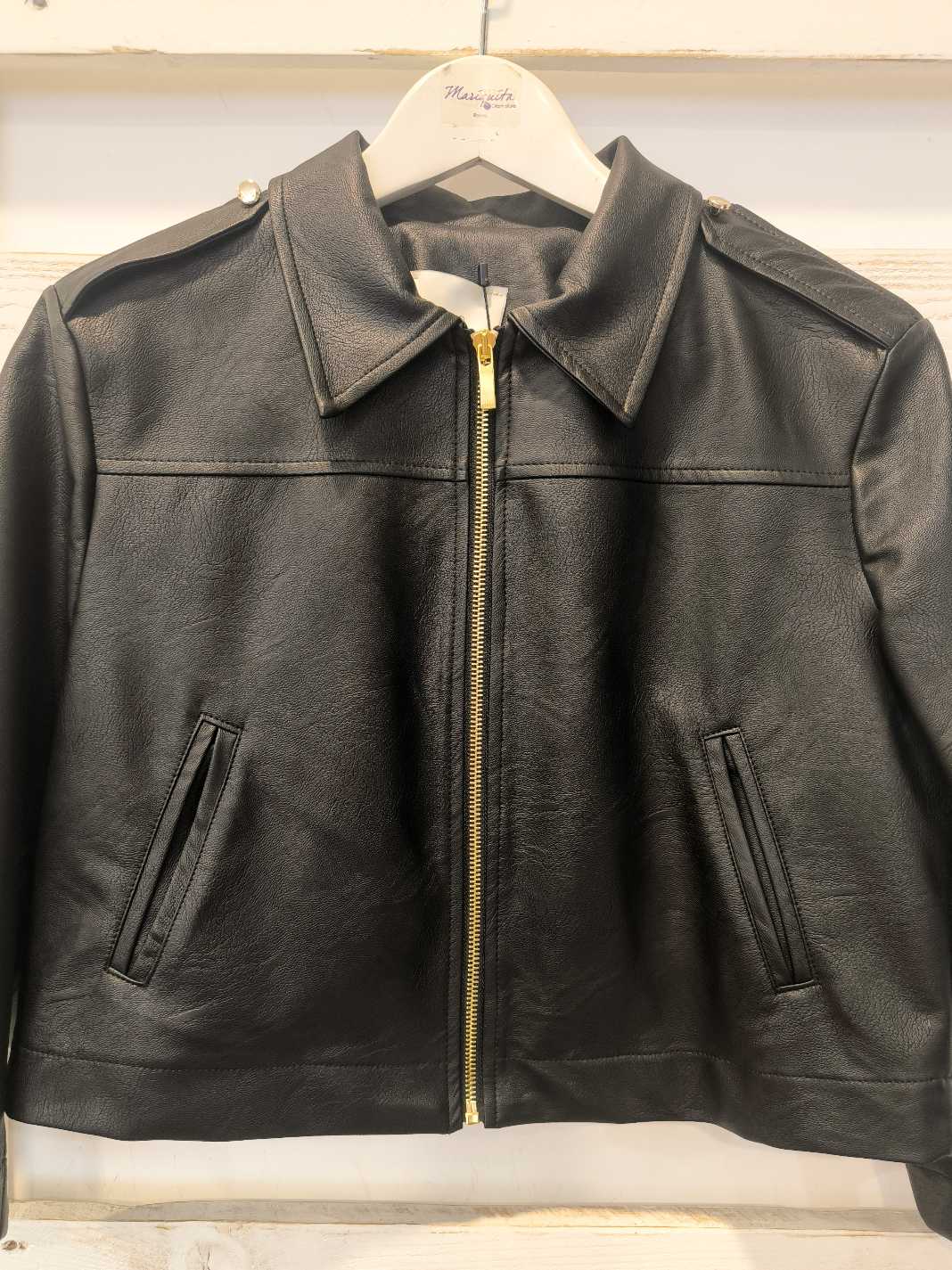 GIUBBINO IN ECOPELLE - nero