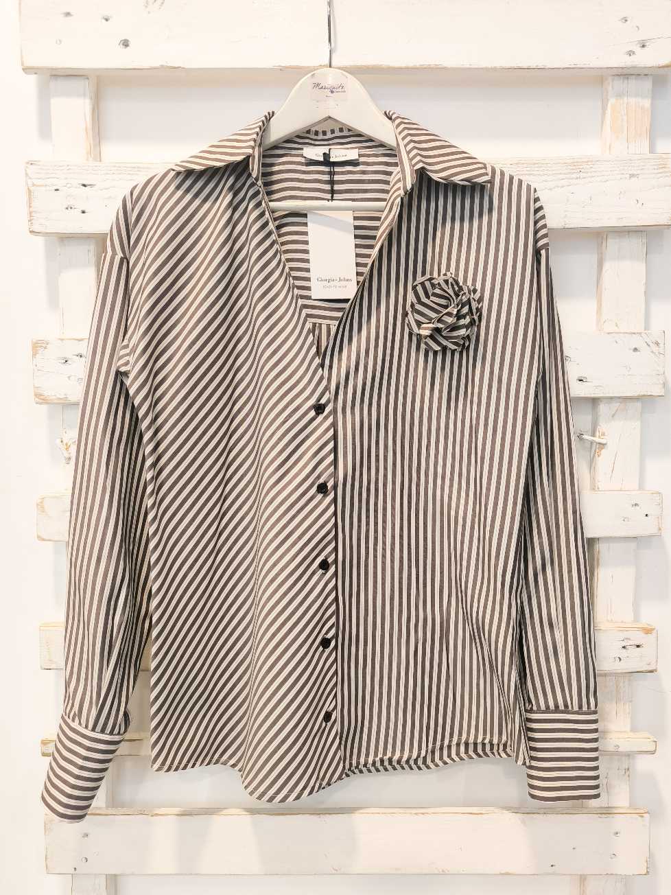 CAMICIA RIGHE - Tabacco