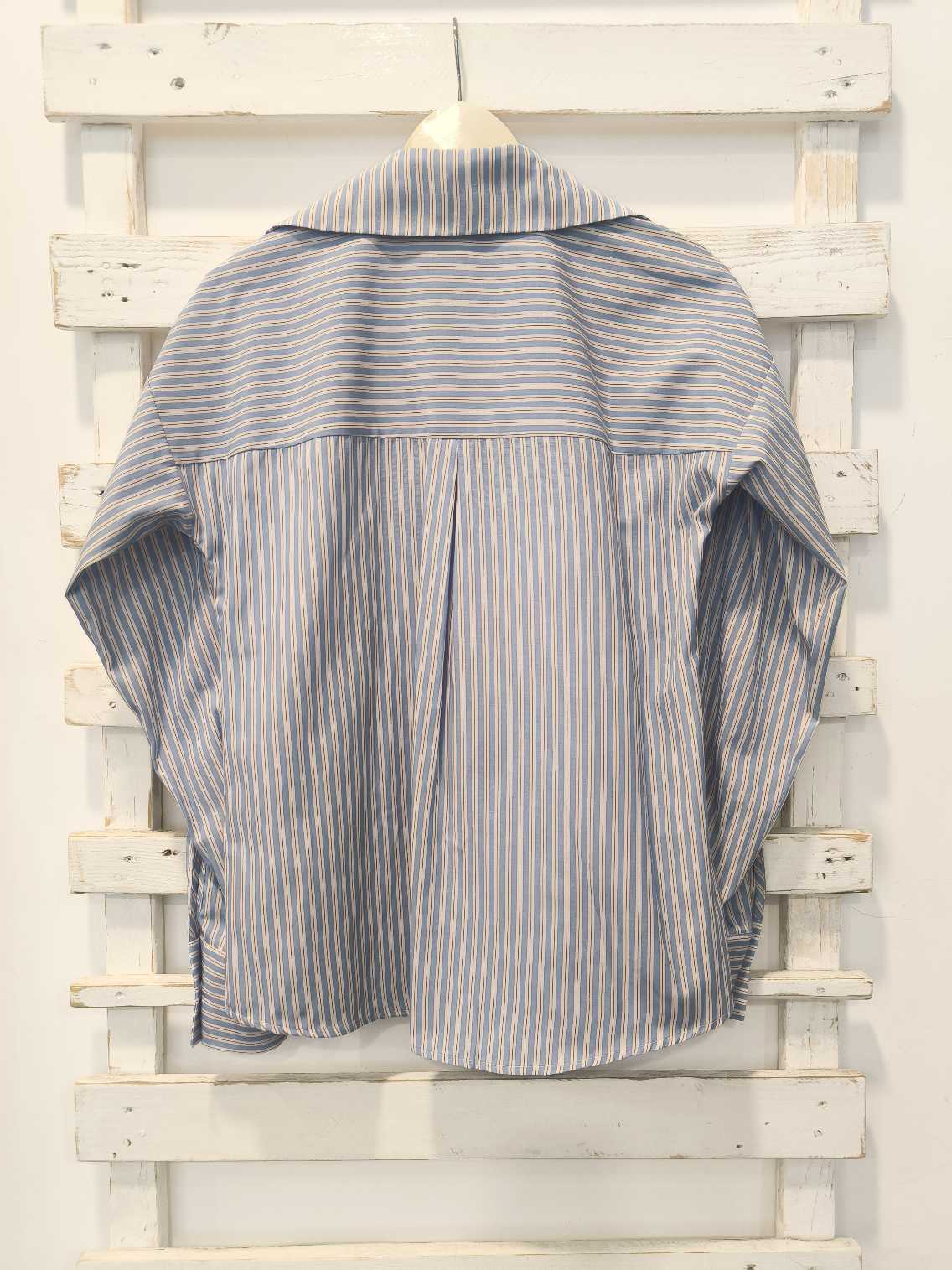 CAMICIA RIGHE - Celeste