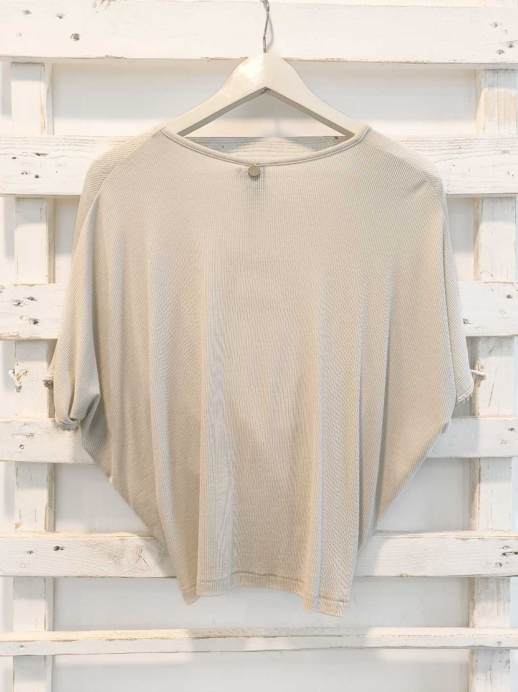 MAGLIA INCROCiATA COSTINA - Burro