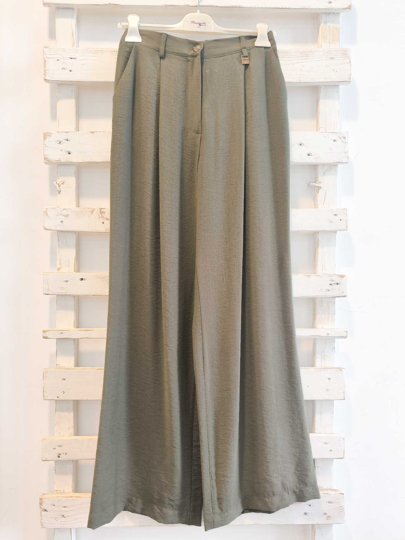 PANTALONE PALAZZO - MILITARY