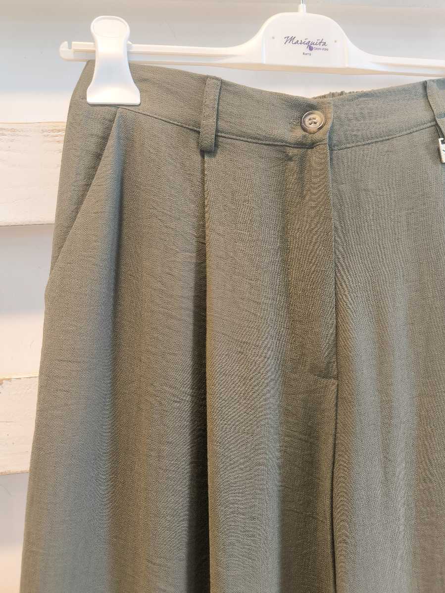PANTALONE PALAZZO - MILITARY
