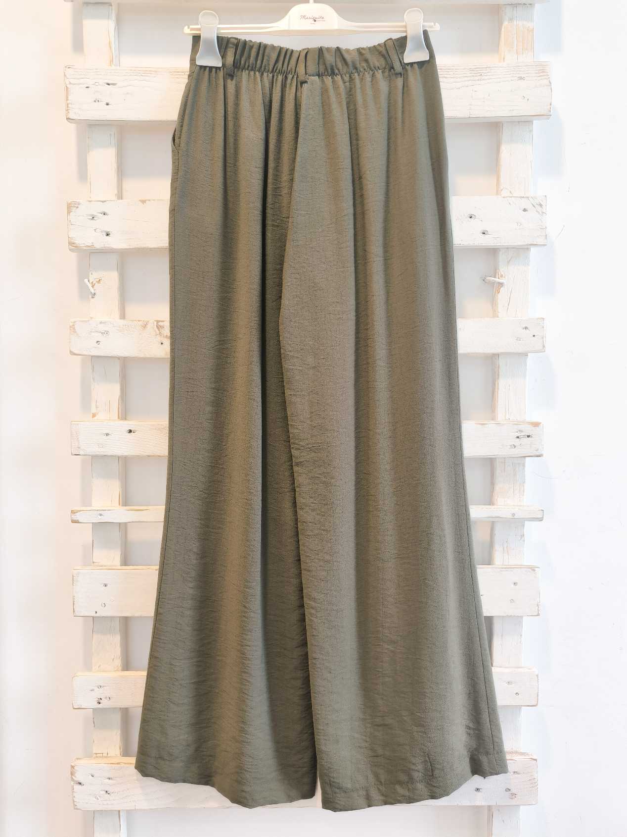 PANTALONE PALAZZO - MILITARY