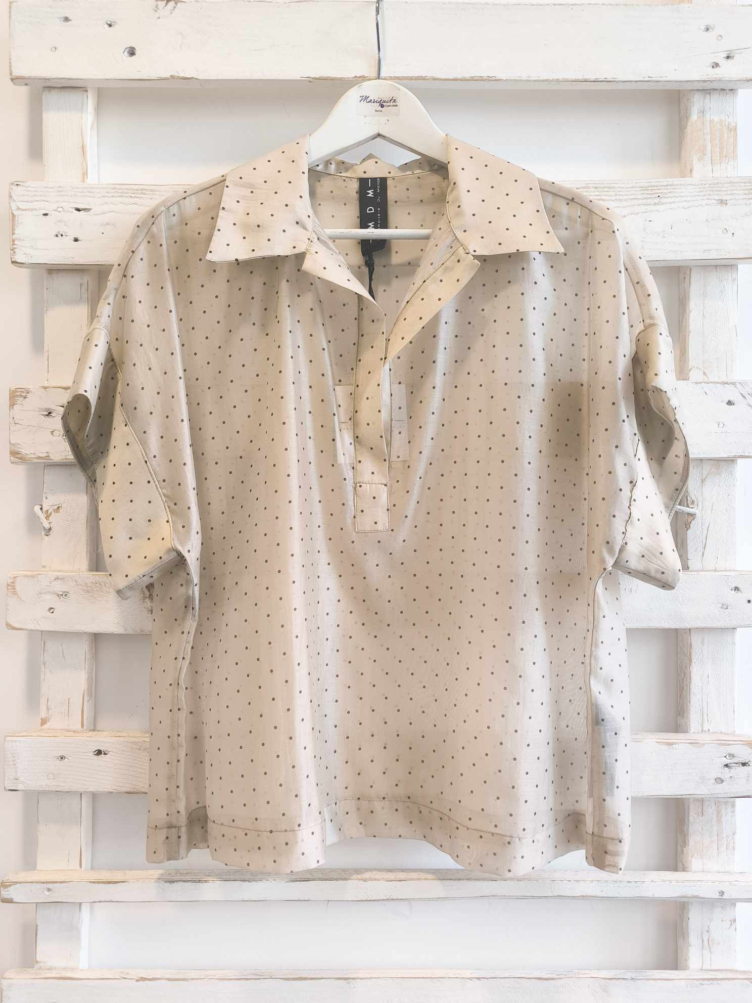 BLUSA POLO POIS - SABBIA/FONDENTE