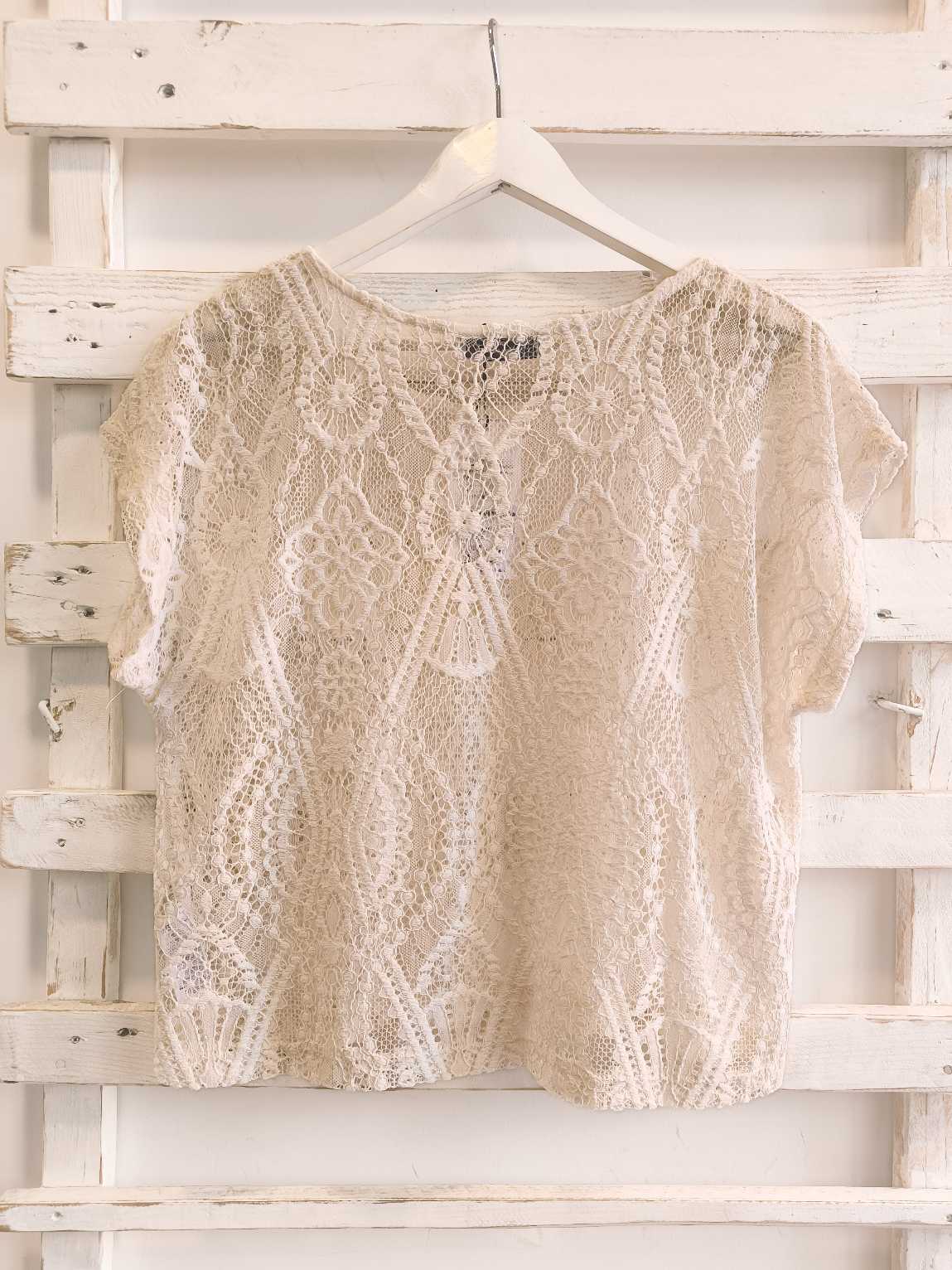 MAGLIA IN MACRAME - Bianco