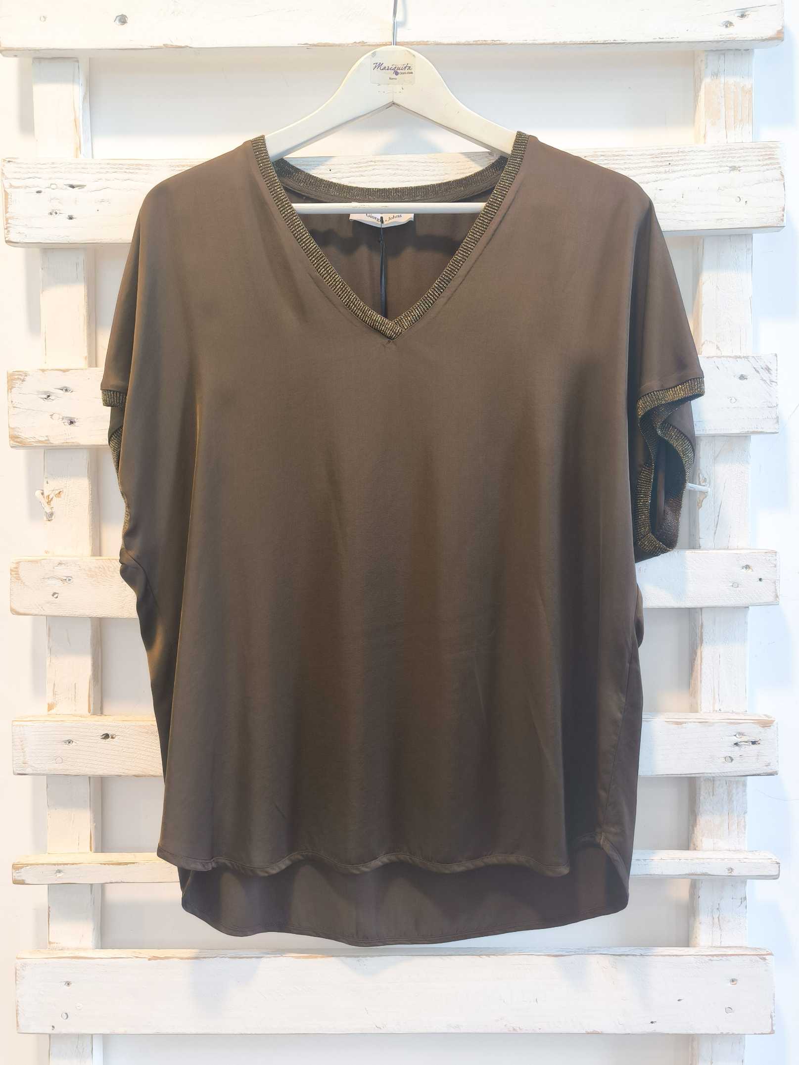 BLUSA SCOLLO A V - Mocha