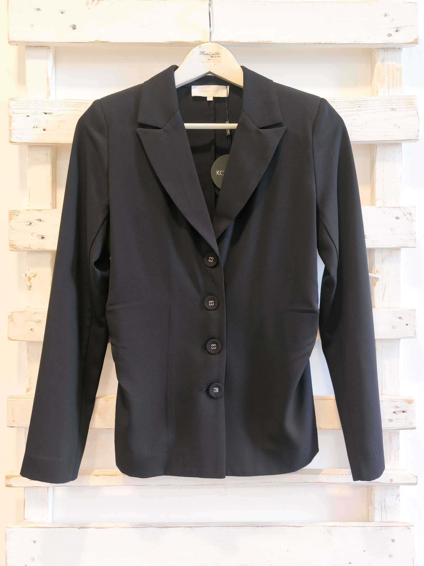 GIACCA SLIM ARRICCIATA - nero