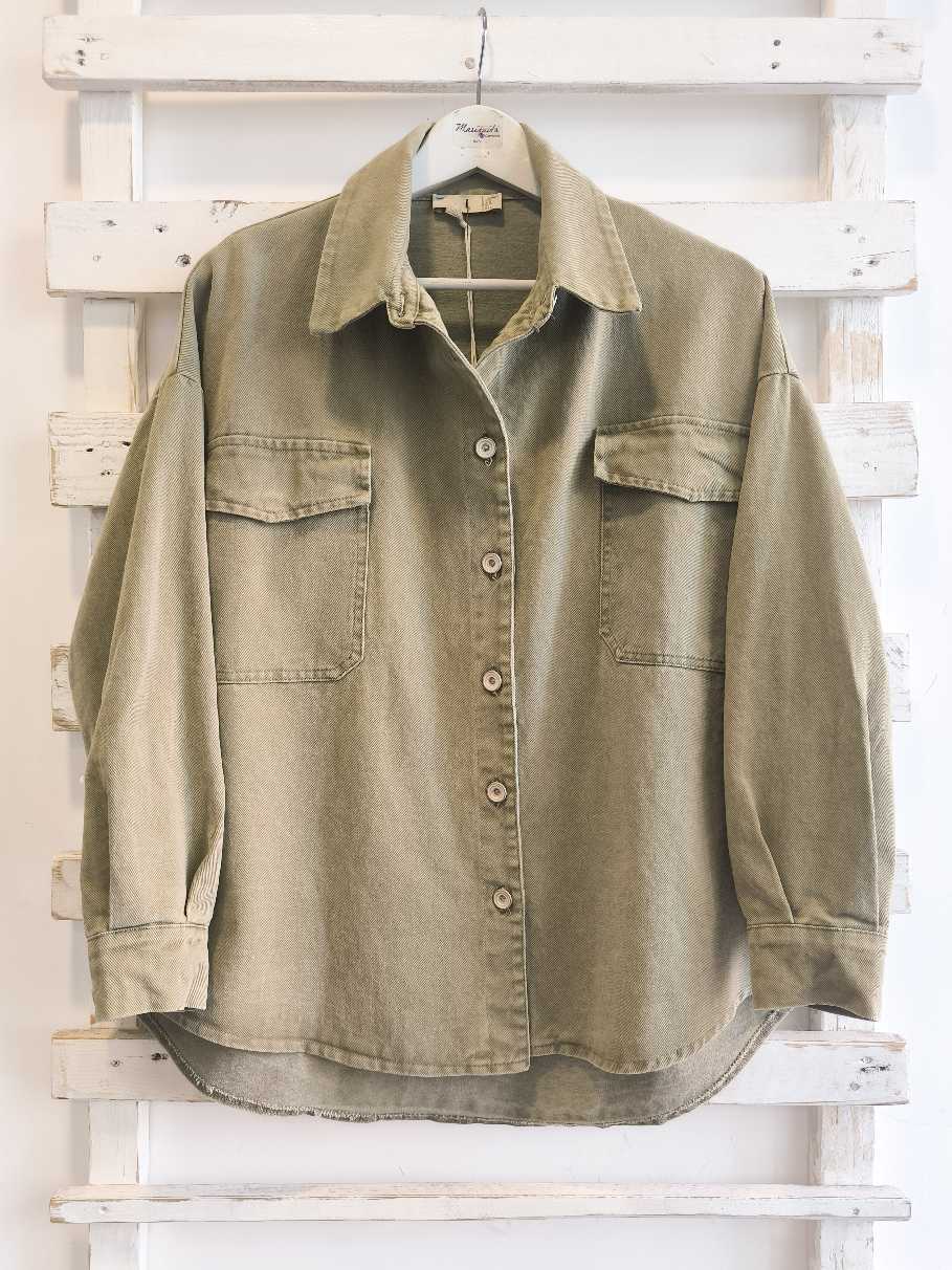 CAMICIA DENIM - verde