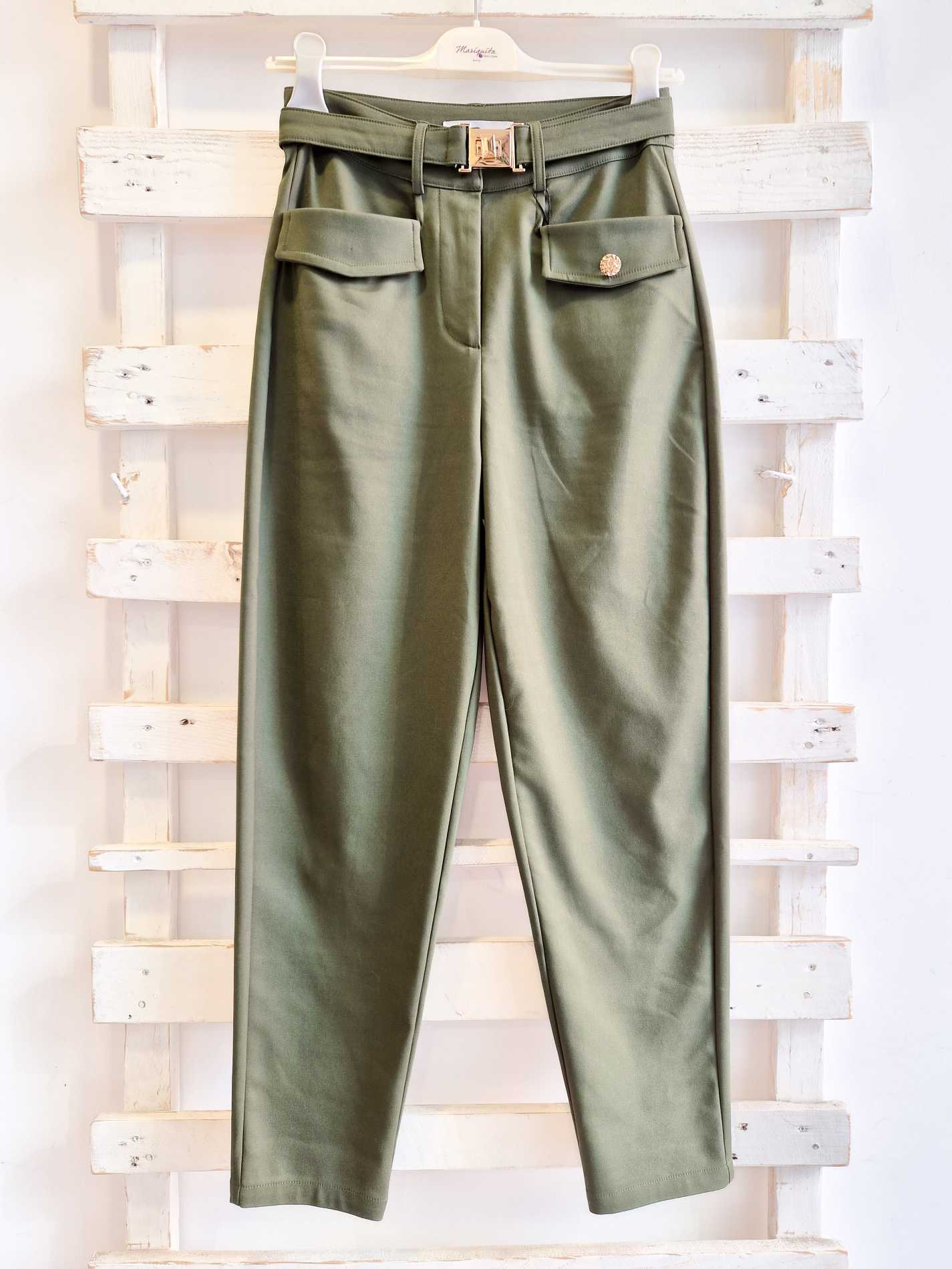 PANTALONE CON FIBBIA - militare