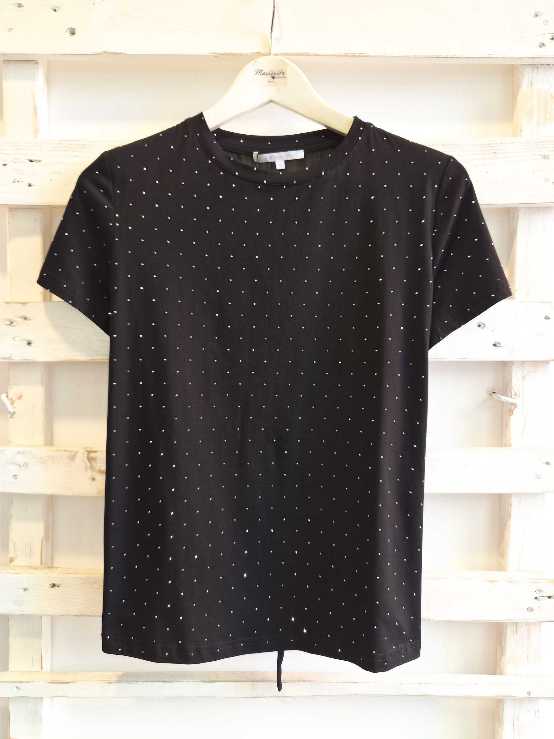 T-SHIRT GEORGETTE - nero
