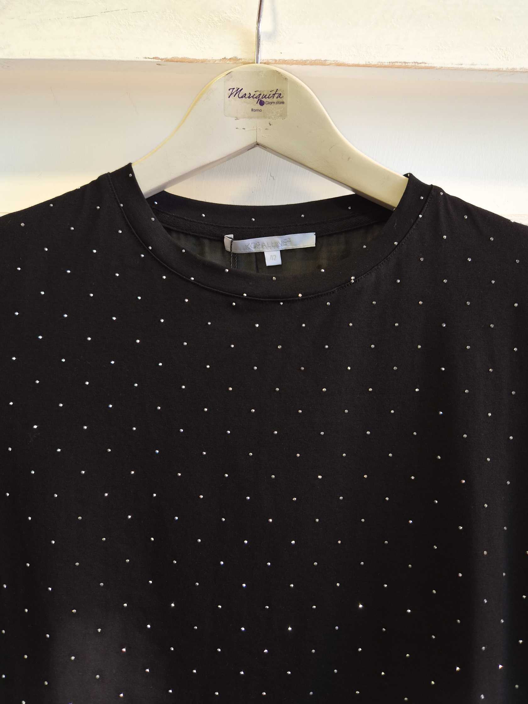 T-SHIRT GEORGETTE - nero