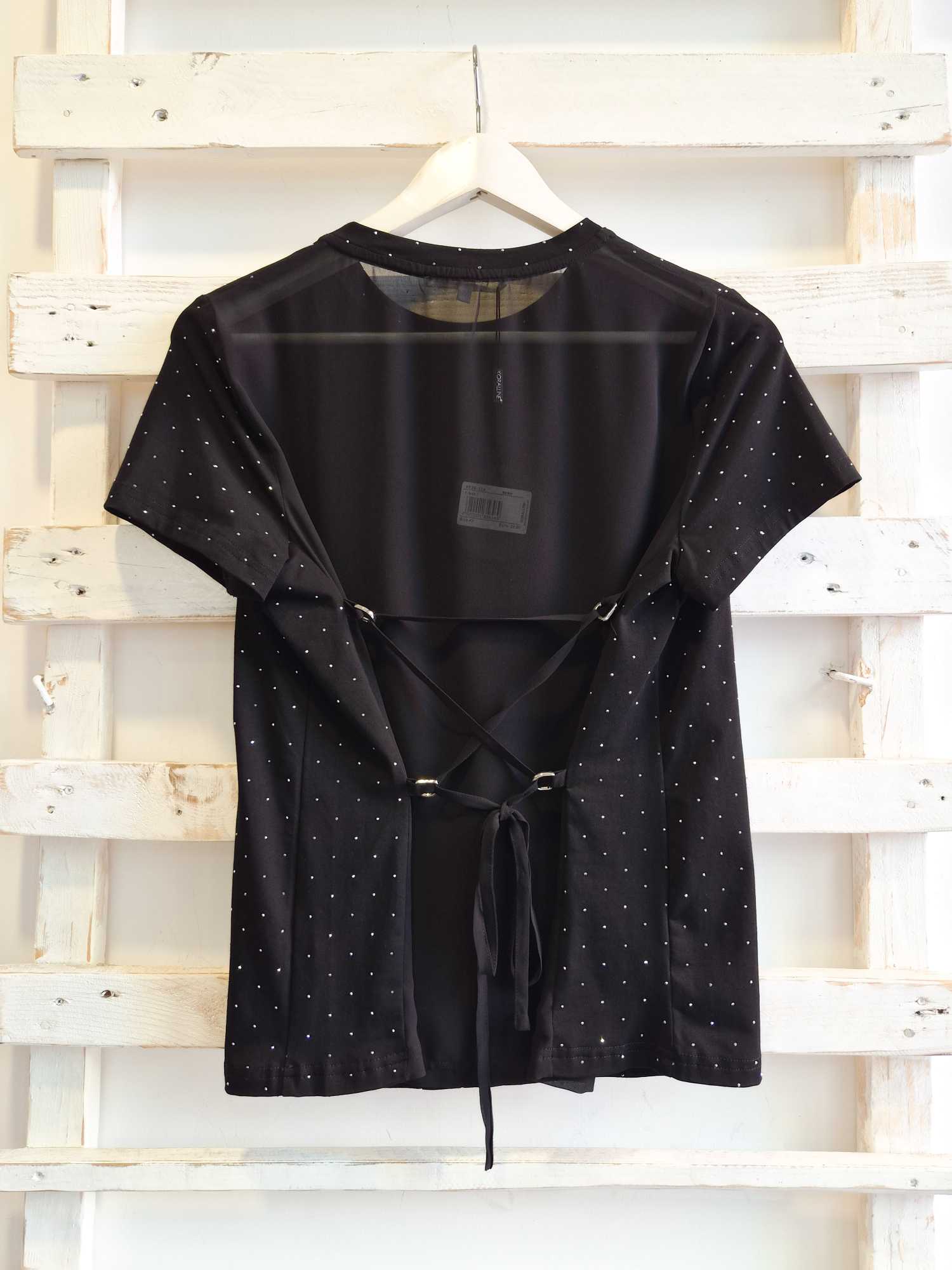 T-SHIRT GEORGETTE - nero