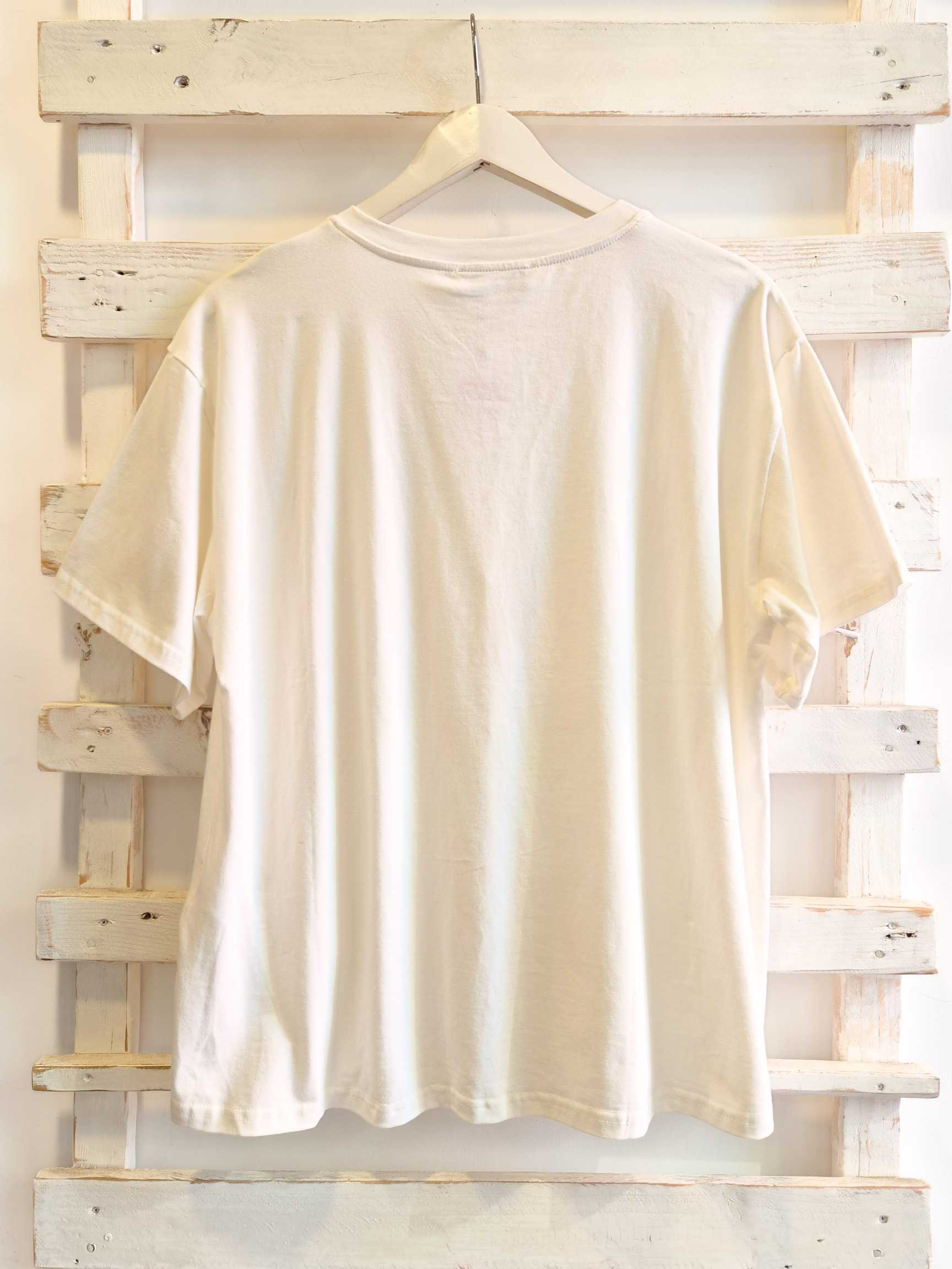 T-SHIRT FIOCCO - panna