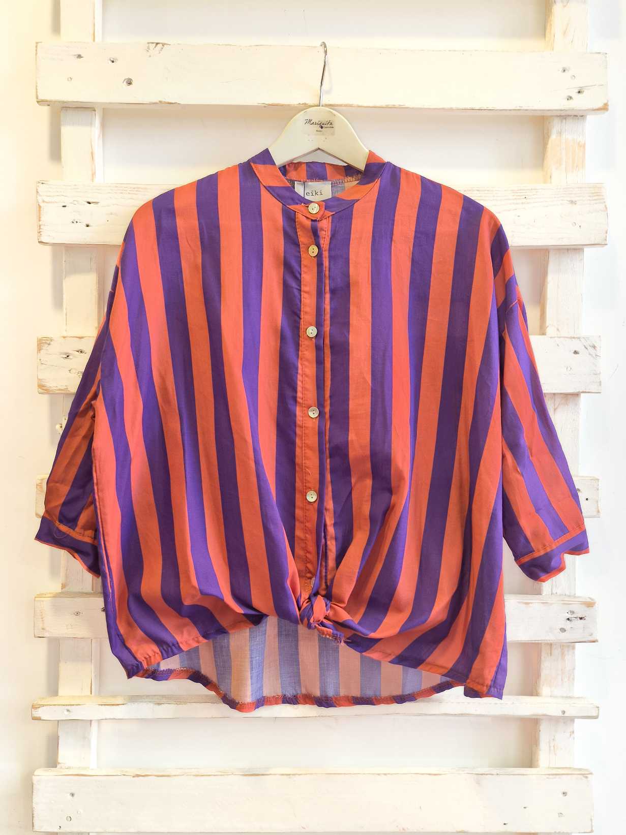 Camicia righe - viola/mattone