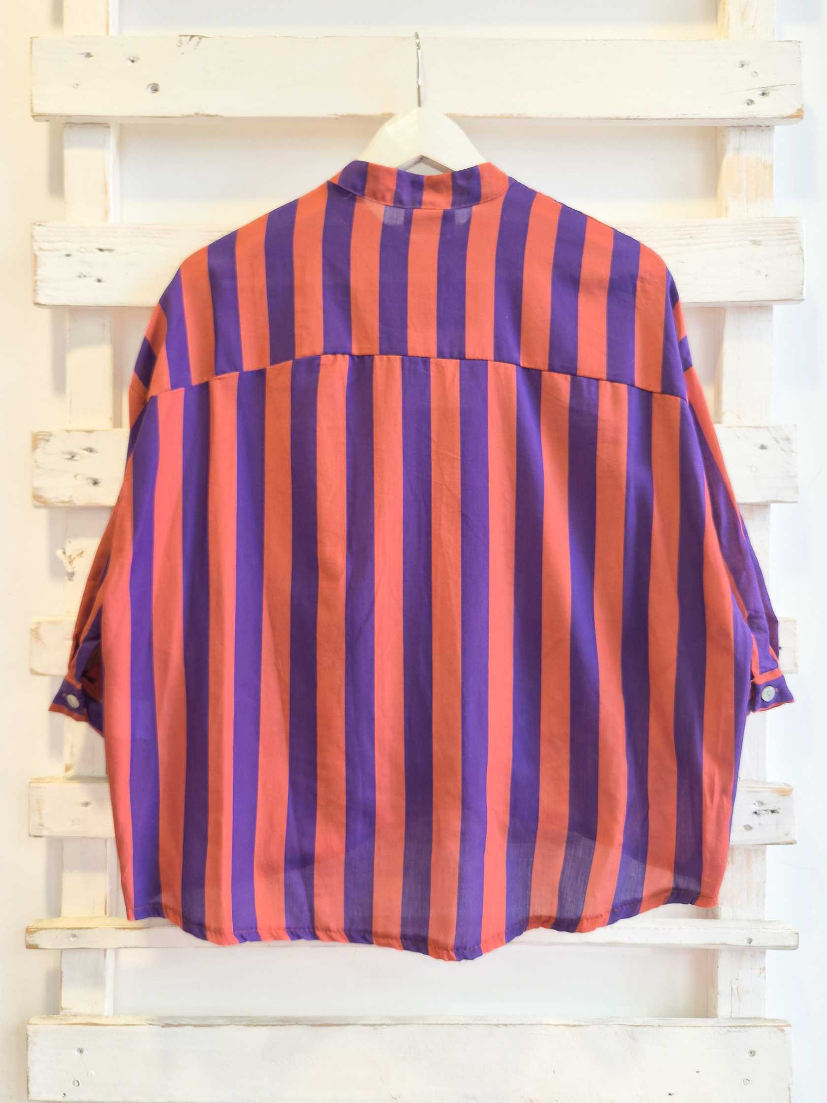 Camicia righe - viola/mattone