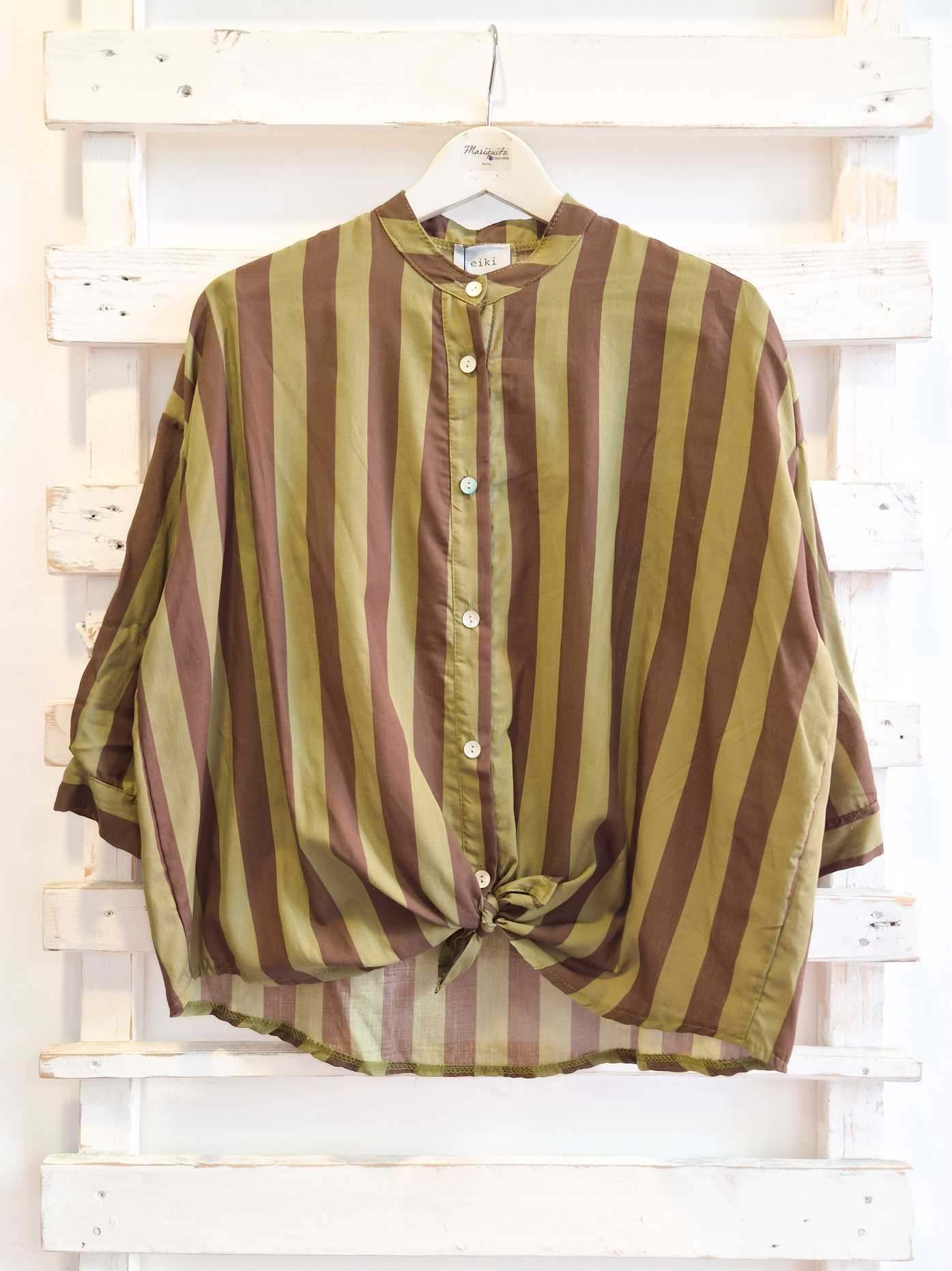 Camicia righe - verde/moro
