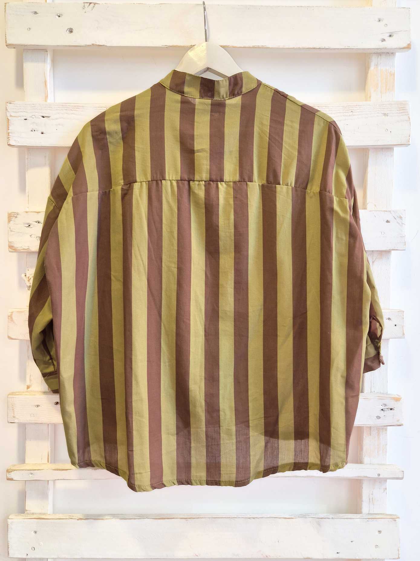Camicia righe - verde/moro
