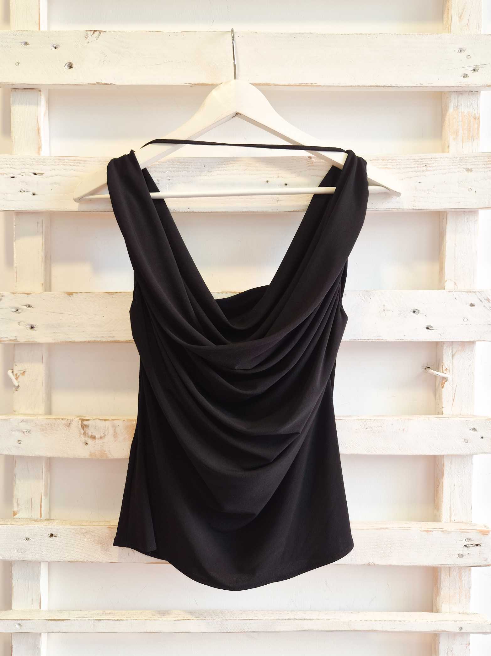 top drappeggiato - nero