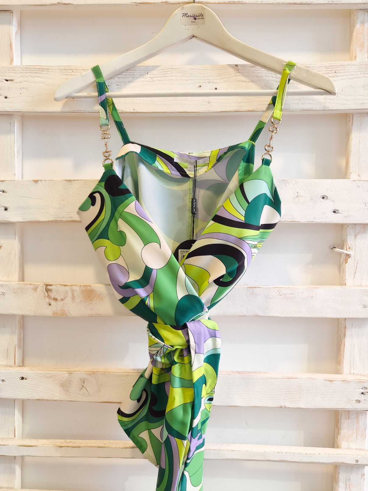 TOP SPALLINI ORO - verde