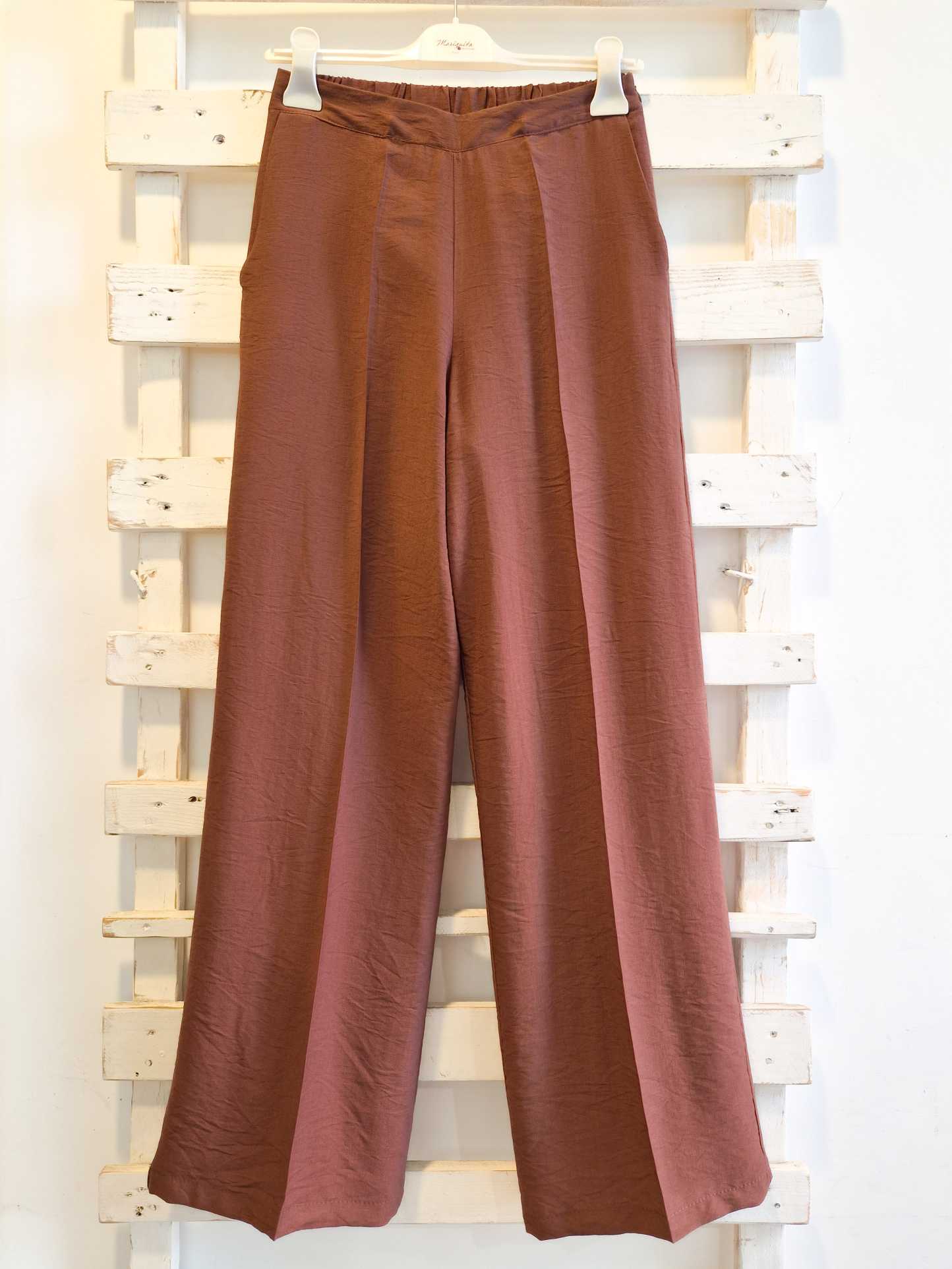 pantalone palazzo fluido - moro